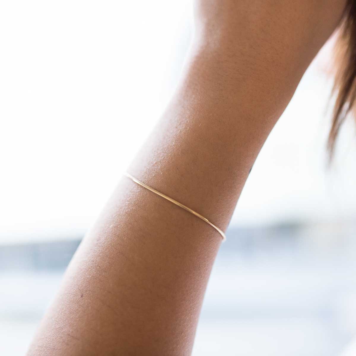 Materia Armkette Damen Gold Schlangenarmband 17-22cm SA-62, Sterlingsilber, vergoldet