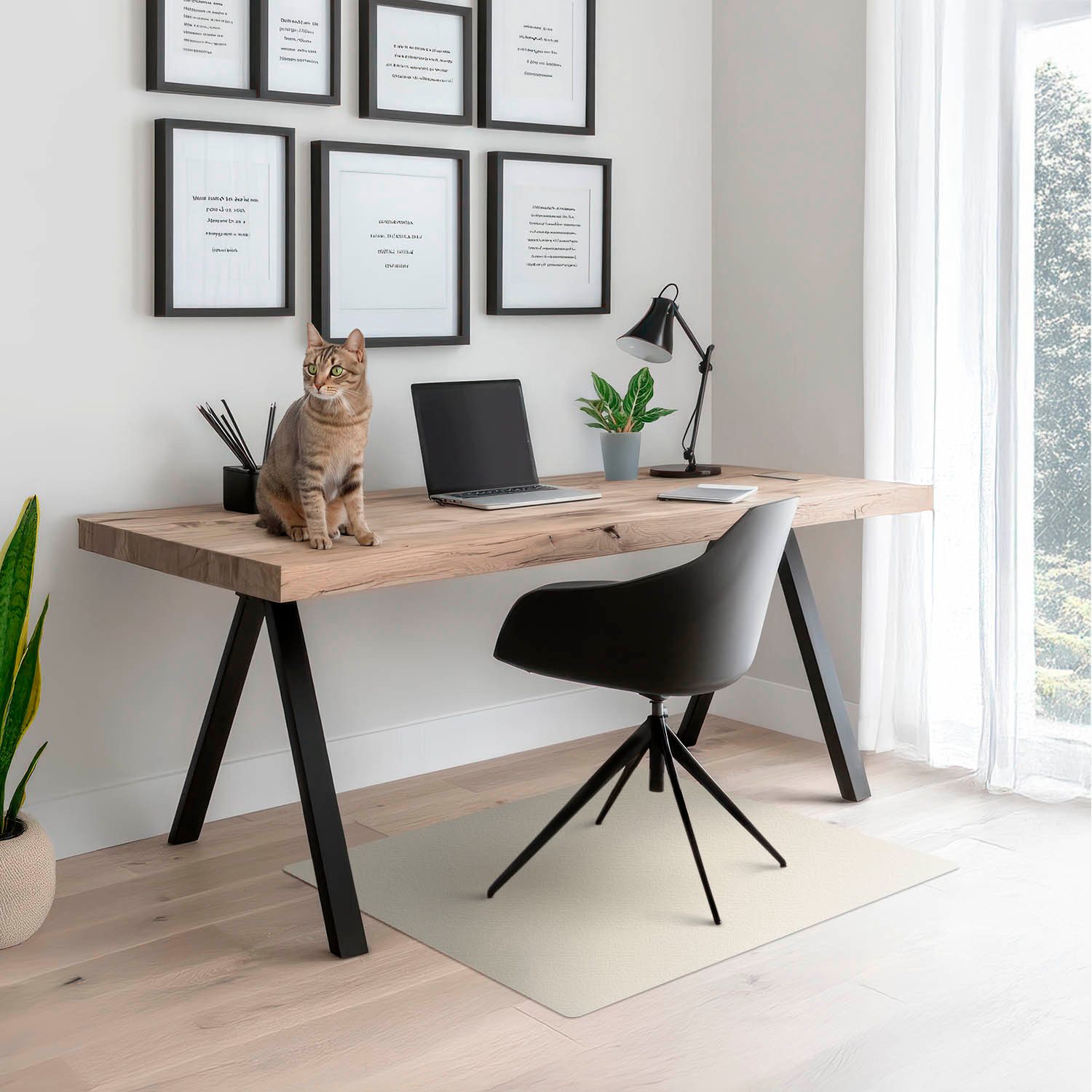 Tulup Bodenschutzmatte Bürostuhlunterlage Farbe Beige n Unterlage Schreibtischstuhl – Bild 2 von 5