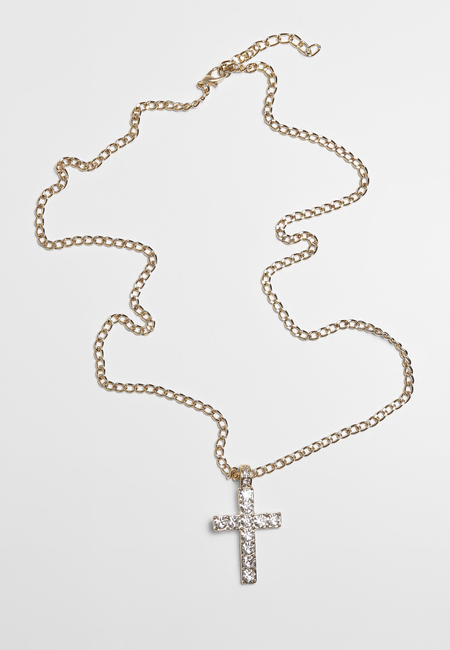 URBAN CLASSICS Edelstahlkette Accessoires gold Diamond Necklace Cross