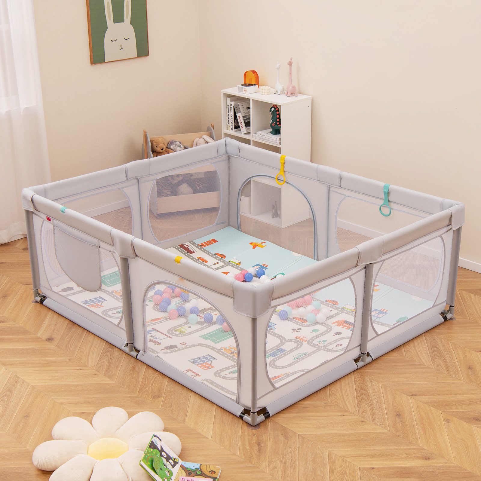 Produktbild von Fodoss Baby Laufgitter Mit Matte Im Baby Laufstall Vergleich 2024