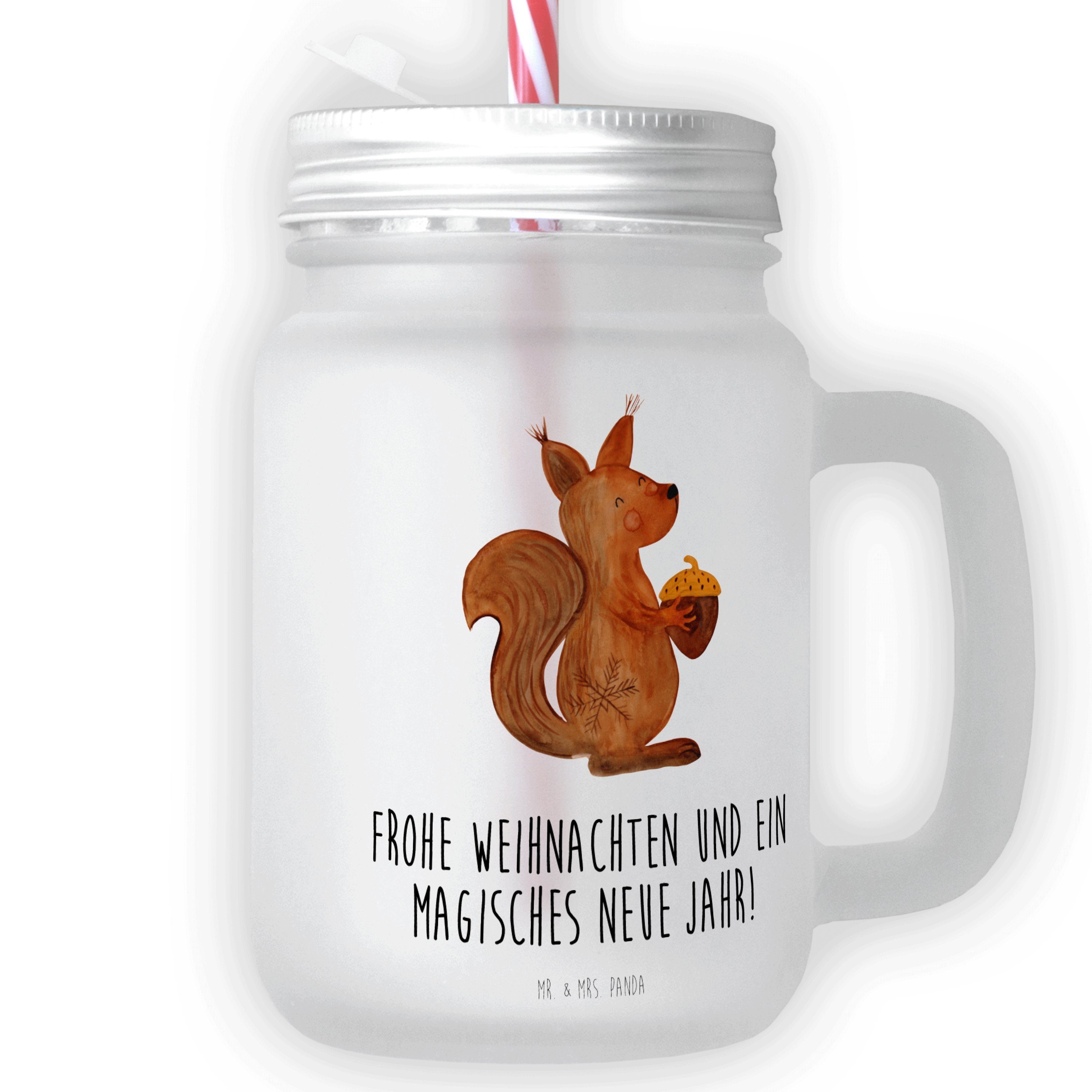 Mr. & Mrs. Panda Glas Eichhörnchen Weihnachten - Transparent - Geschenk, Neujahr, Glas, Sch, Premium Glas