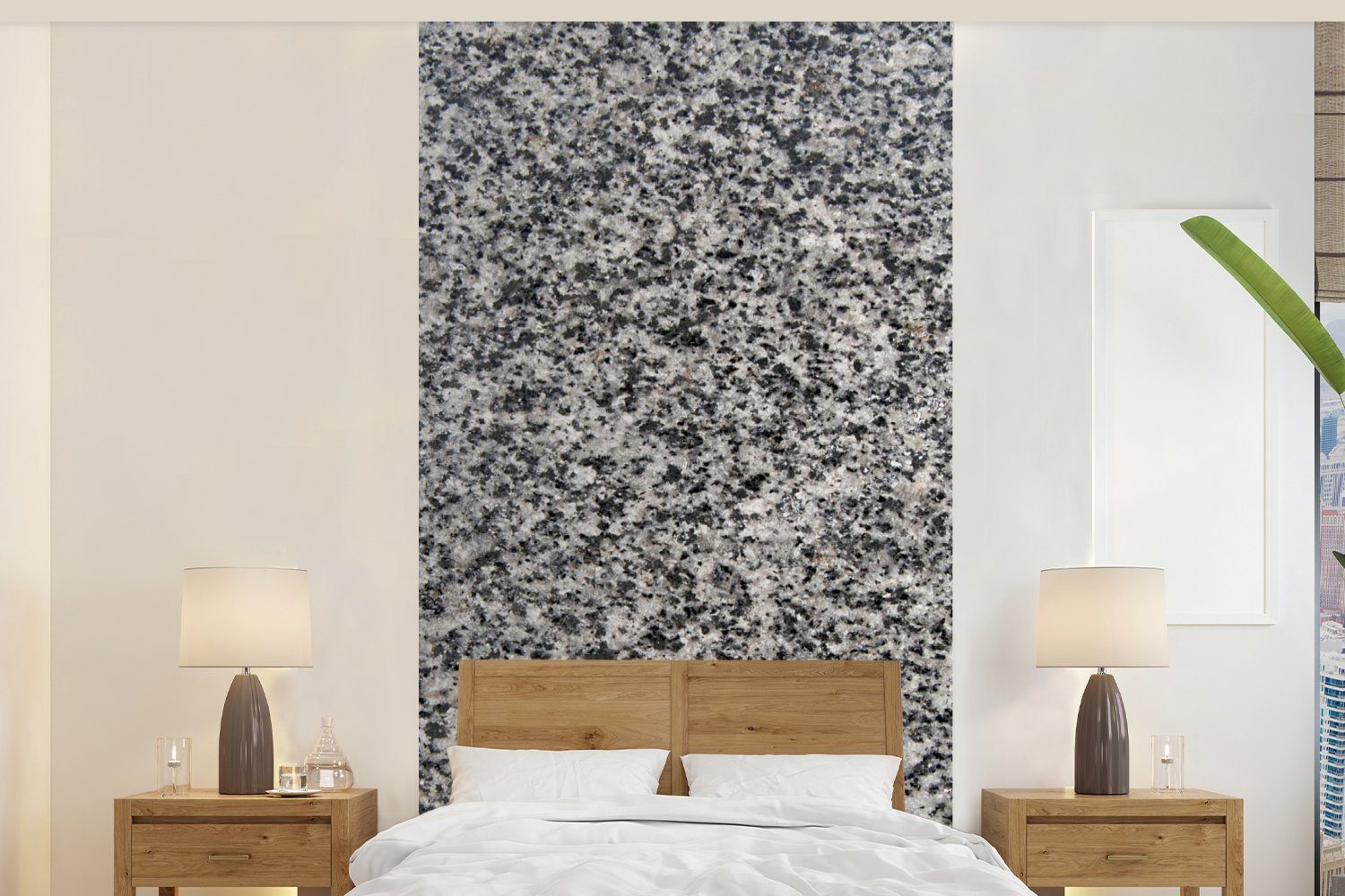 MuchoWow Fototapete Granit - Industriell - Design - Grau, Matt, bedruckt, (2 St), Vliestapete für Wohnzimmer Schlafzimmer Küche, Fototapete