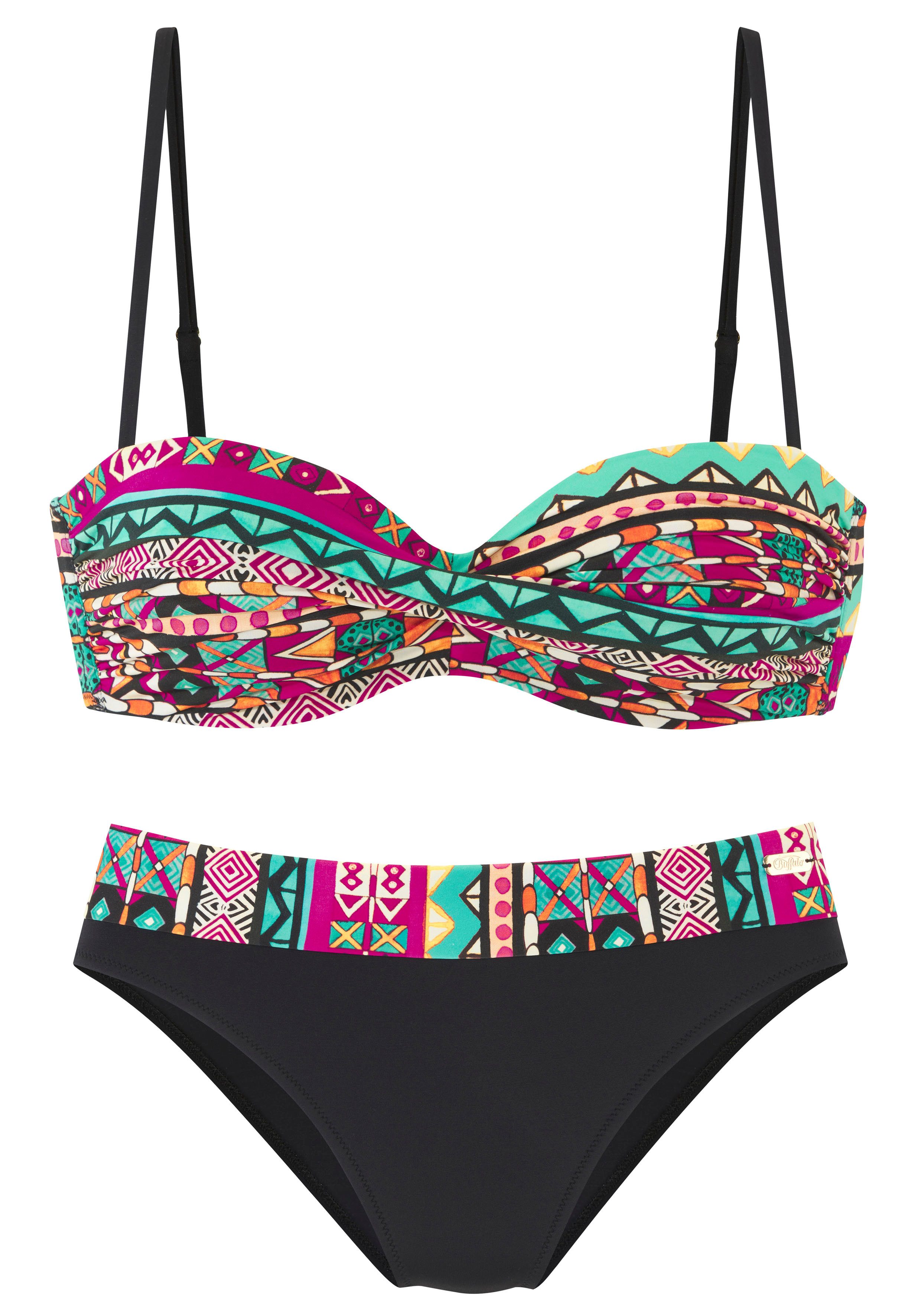 Buffalo Bügel-Bandeau-Bikini mit farbenfrohen Design günstig online kaufen