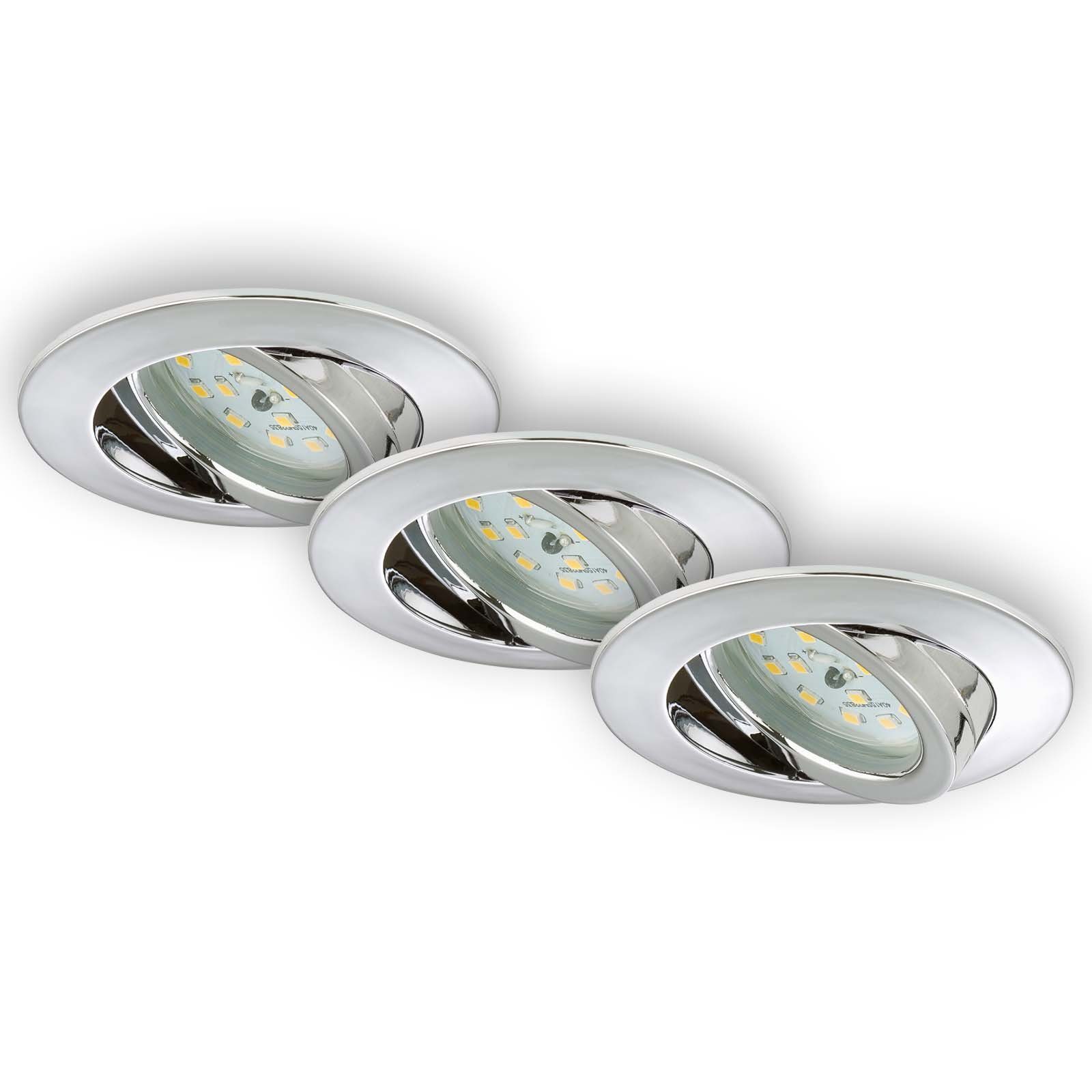 Briloner Leuchten LED Einbauleuchte 7209-038, schwenkbar, ultraflach, LED fest verbaut, Warmweiß, Einbauleuchten, 82x2,8cm, Chrom, 5W, Decke, Wohnzimmer, Schlafzimmer