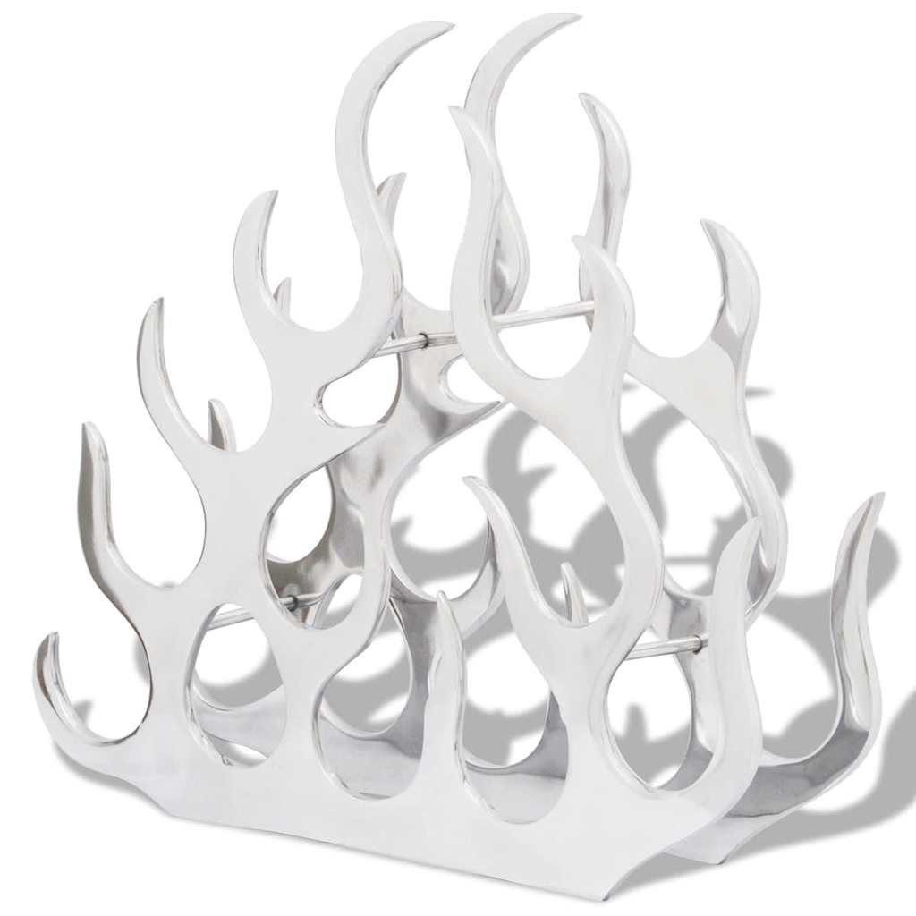 vidaXL Weinregal Flaschenregal für 11 Flaschen Silbern Aluminium, 1-tlg.