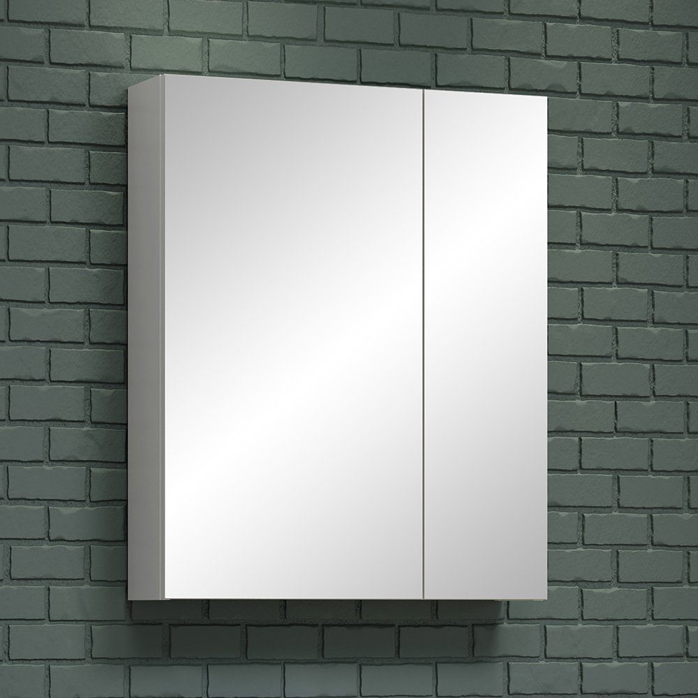 Lomadox Spiegelschrank RAVENNA-19 Badezimmer in weiß mit 2 Türen, B/H/T: ca. 60/75/16 cm | Spiegelschränke