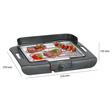 BOMANN Tischgrill Elektrgrill BQ 2243 CB, 2000 W, stufenlos einstellbarer Thermostat, Verchromter Grillrost