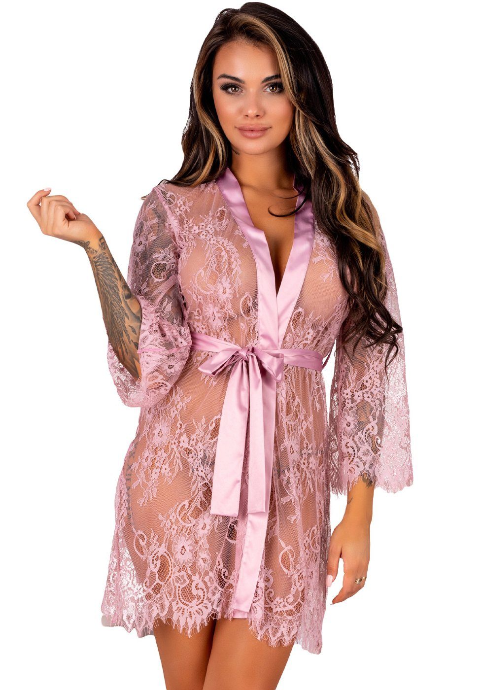 - Corsetti aus Livco Kimono Fashion Kimono Spitze rosa