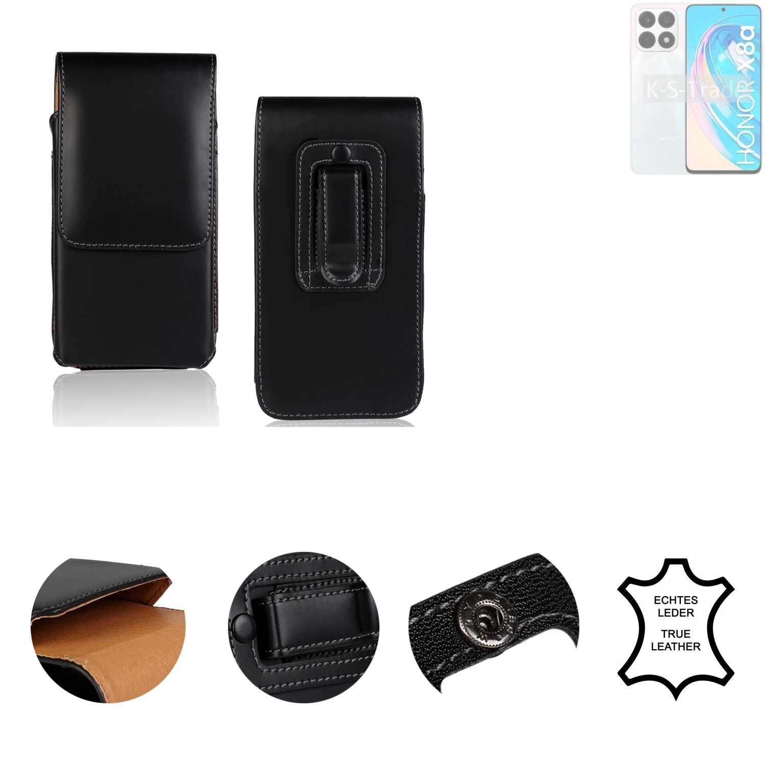 K-S-Trade Handyhülle für Honor X8a 5G, Holster Gürteltasche Handy Hülle Schutzhülle Handyhülle Leder