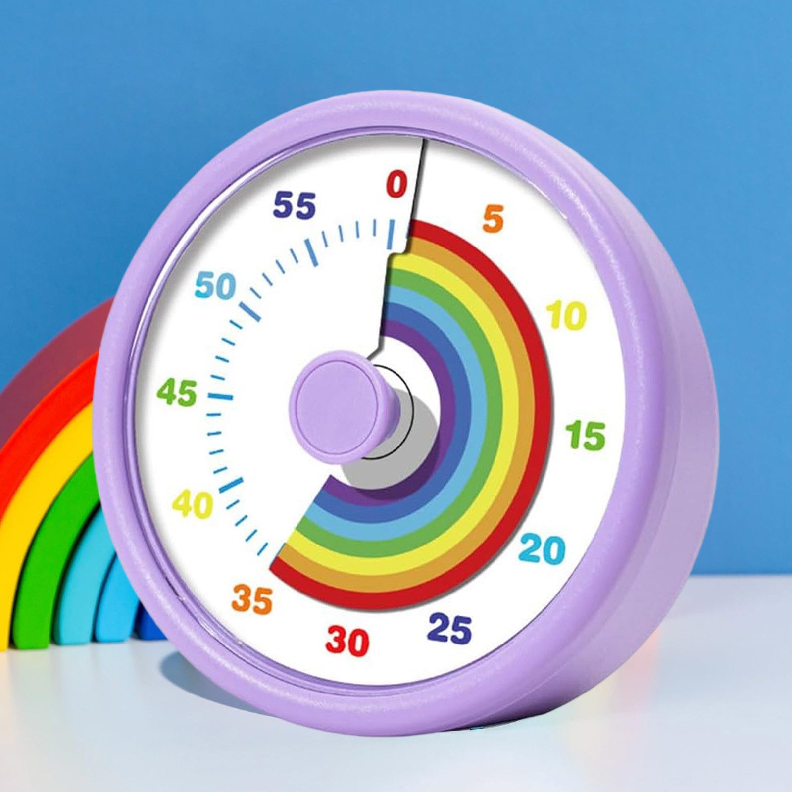 REDOM Интервальный таймер Visueller Timer bunter Countdown Wecker (mit farbiger Zeitscheibe, 1-St., Lernhilfe und Konzentrationstrainer), einstellbare Lautstärke für Schule Büro Hausaufgaben oder Alltag