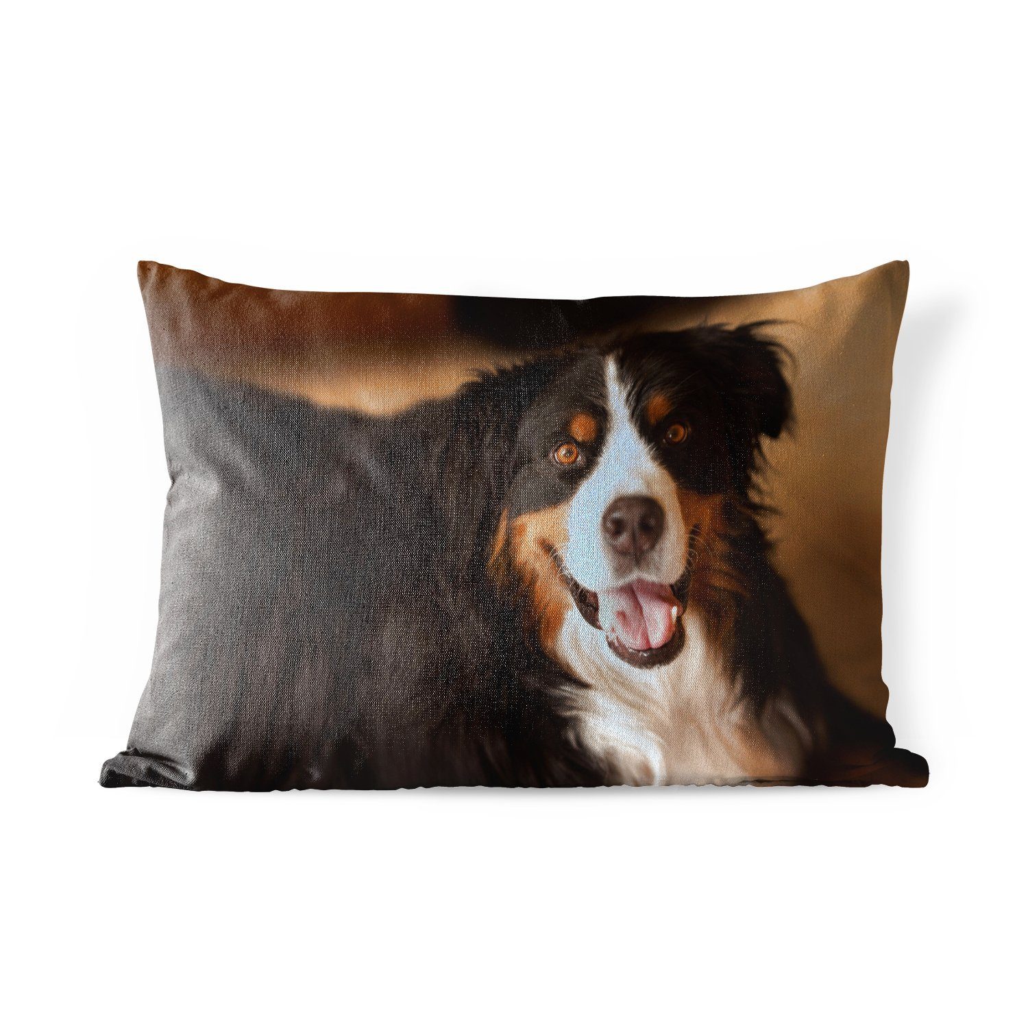 MuchoWow Dekokissen Berner Sennenhund schaut in die Kamera, Outdoor-Dekorationskissen, Polyester, Dekokissenbezug, Kissenhülle