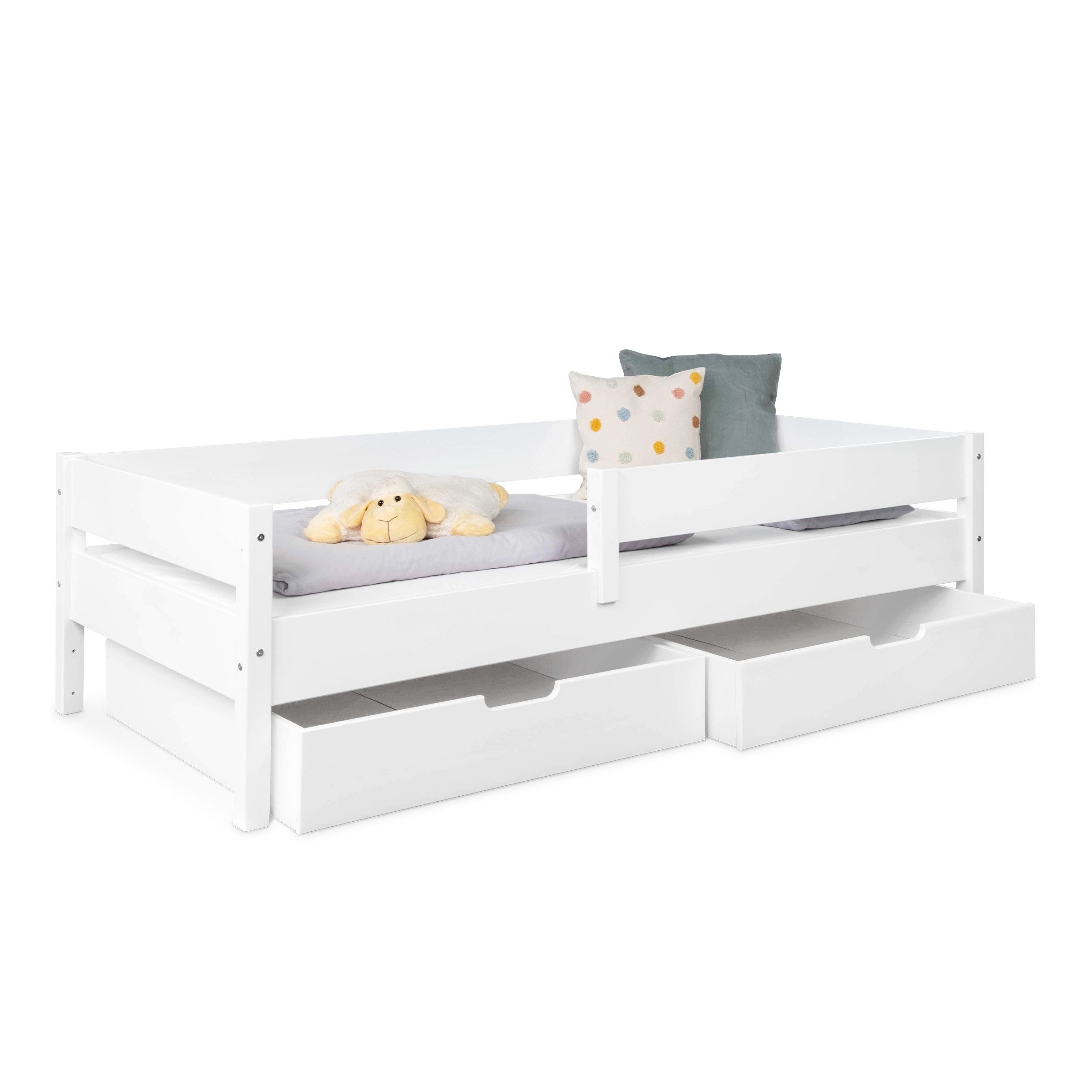 Ehrenkind Kinderbett Buche Nova, Kinderbett mit Rausfallschutz (aus massivem Buchenholz)