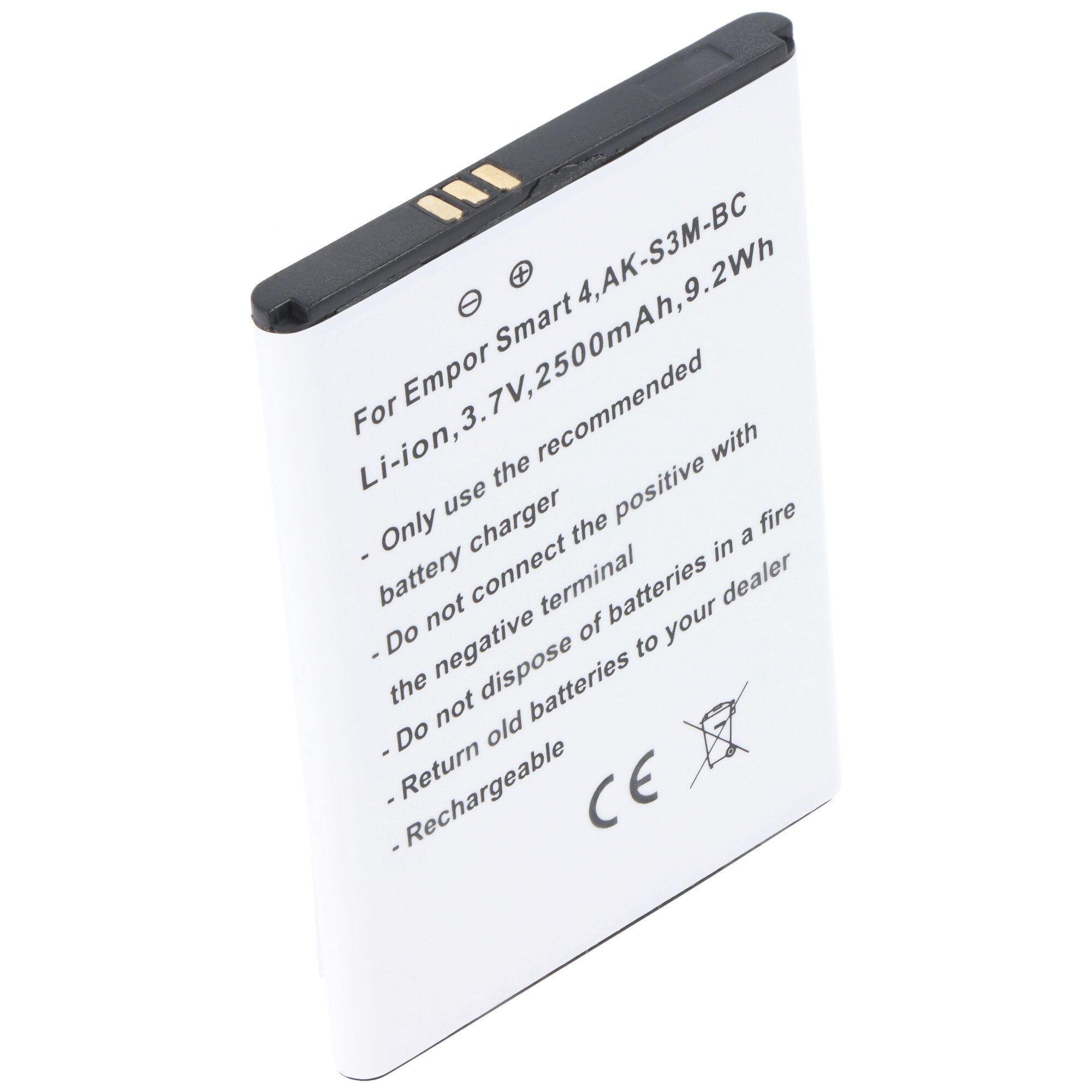 AccuCell Akku passend für Emporia Smart 4 AK-S3M-BC Li-ion 3,7V 2500mAh 9,2Wh Akku 2500 mAh (3,7 V)