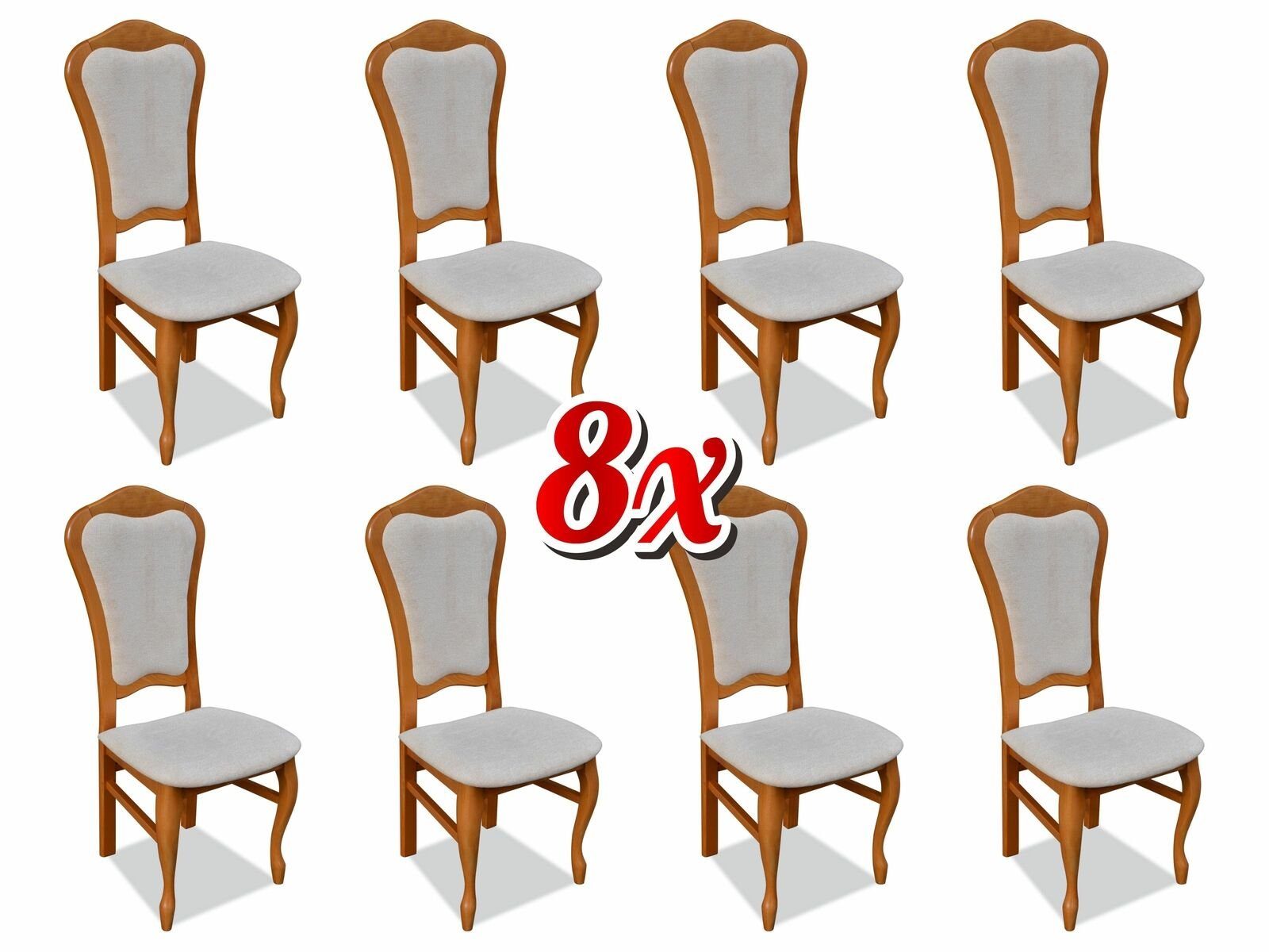 Design Neu Garnitur Esszimmer Set Stühle JVmoebel Stuhl, Komplette 8x Gruppen Stuhl Sitzgruppe
