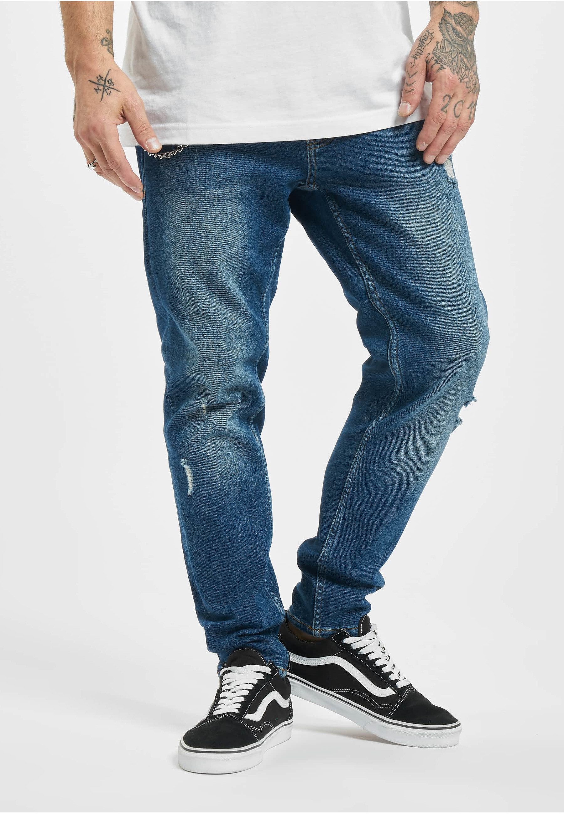2Y Premium Bequeme Jeans 2Y Premium Herren 2Y Destroyed Tapered Denim (1-tlg)
