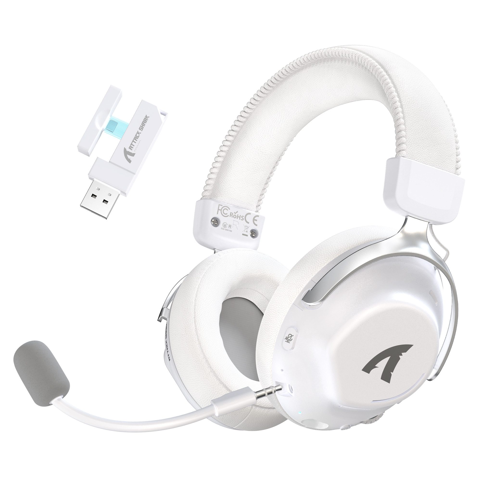 ATTACK SHARK L50PRO Kabelloses Gaming-Headset, 7.1, 53-mm-Treiber, KI-Mikrofon Gaming-Headset (Bluetooth, EQ,abnehmbares Mikrofon mit Rauschunterdrückung,integriertes Mikrofon)
