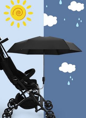 XDeer Partnerschirm Sonnenschirm Kinderwagen,Freie Lenkung Einstellbar Abnehmbar, Universeller Klemme,uv schutz UPF,Regenfest,90cm,Mit Schirmständer