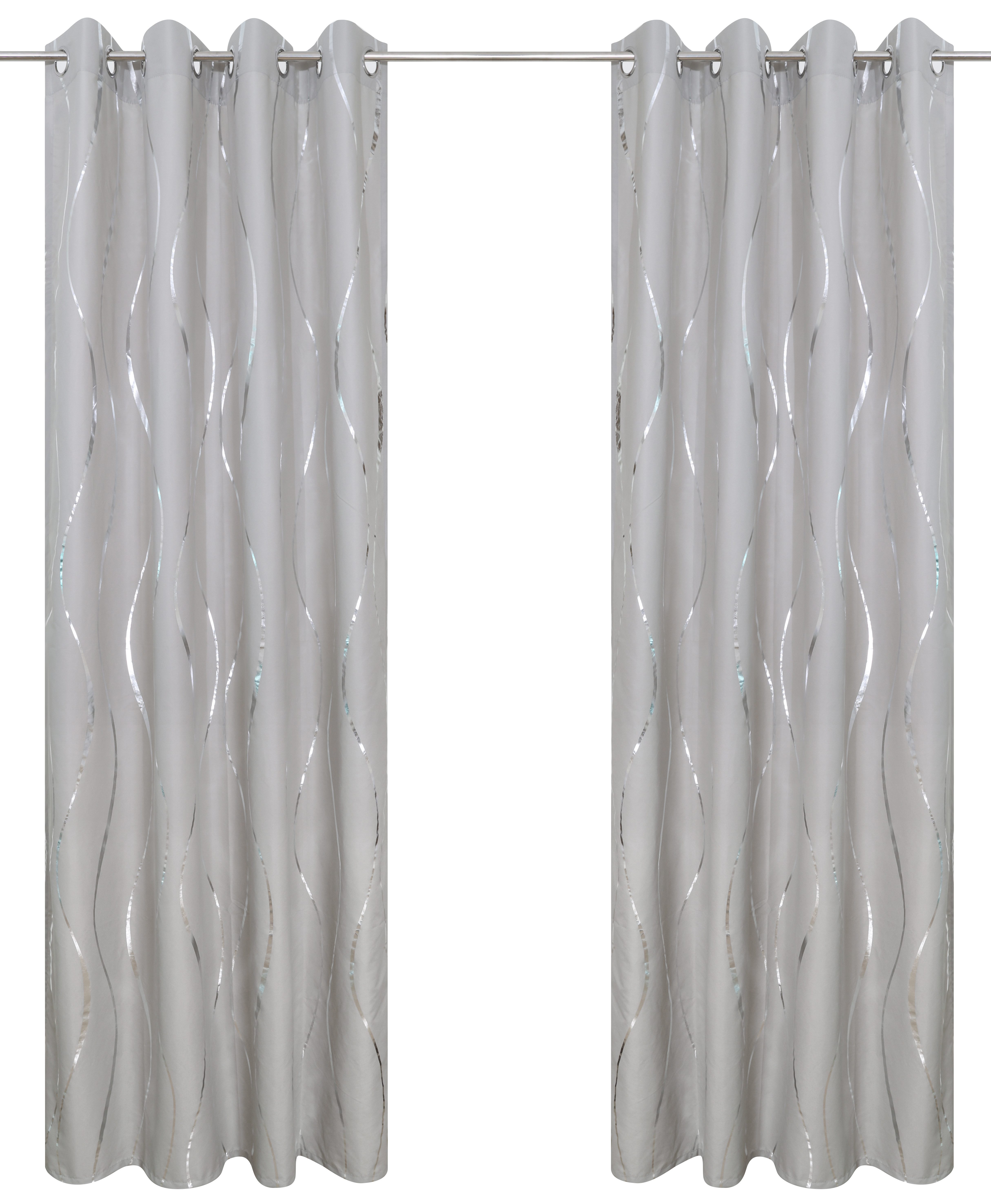 OTTO home Gardine Quinnton (2 St), Ösen, blickdicht, Polyester, Blickdicht, 2er-Set, Ösen- Aufhängung, Metallic-Akzente