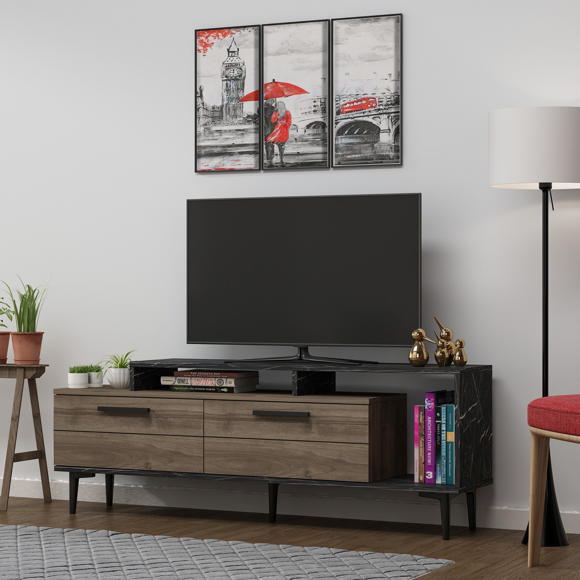 Skye Decor TV-Schrank Schränke, 54x150x31,4 100% Melaminbeschichtete Partikelplatte cm