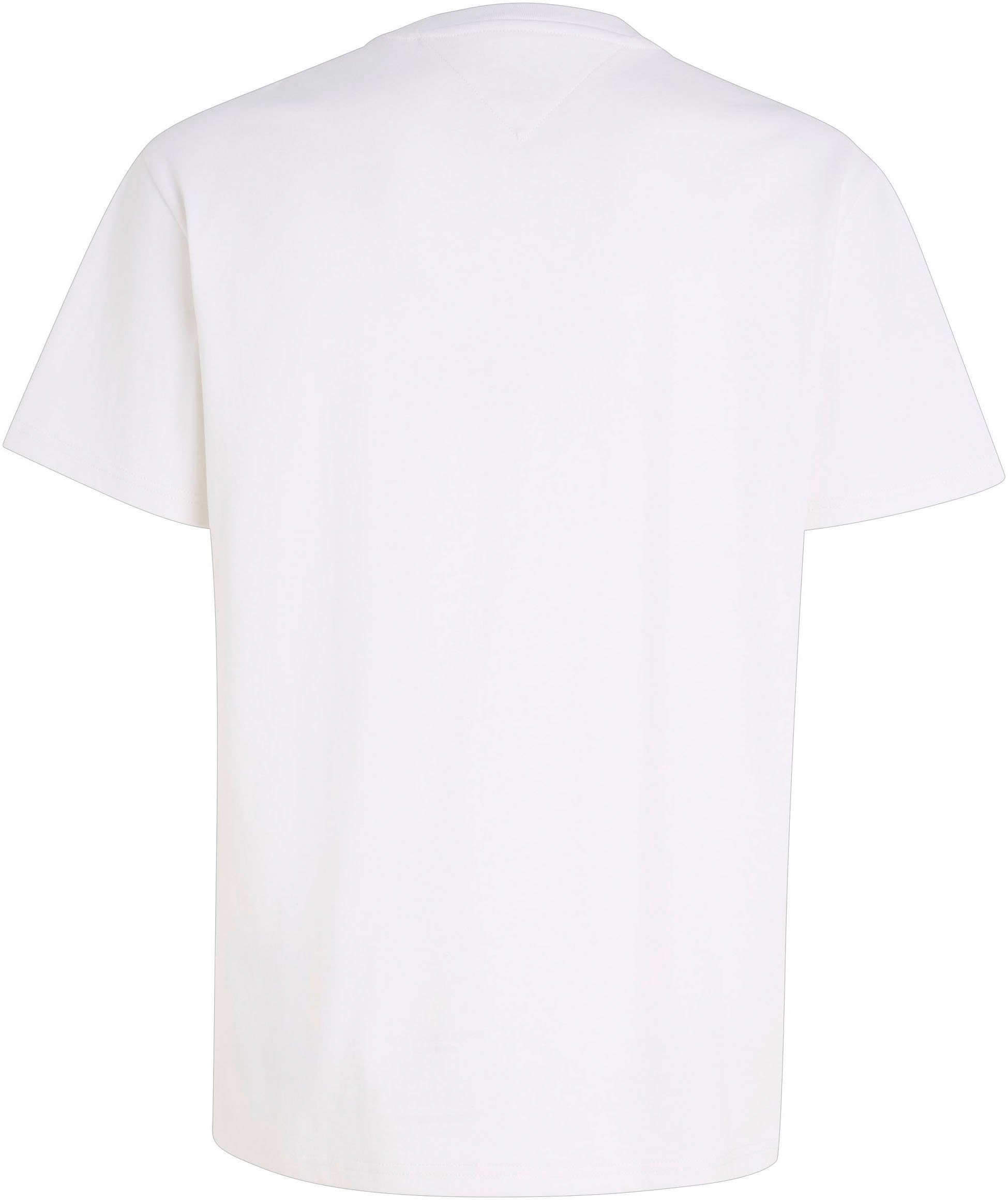 Tommy Jeans T-Shirt TJM CLSC TEE mit TOMMY White XS BADGE Rundhalsausschnitt