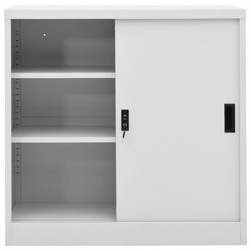 vidaXL Kleiderschrank Büroschrank mit Schiebetür Hellgrau 90x40x90 cm Stahl