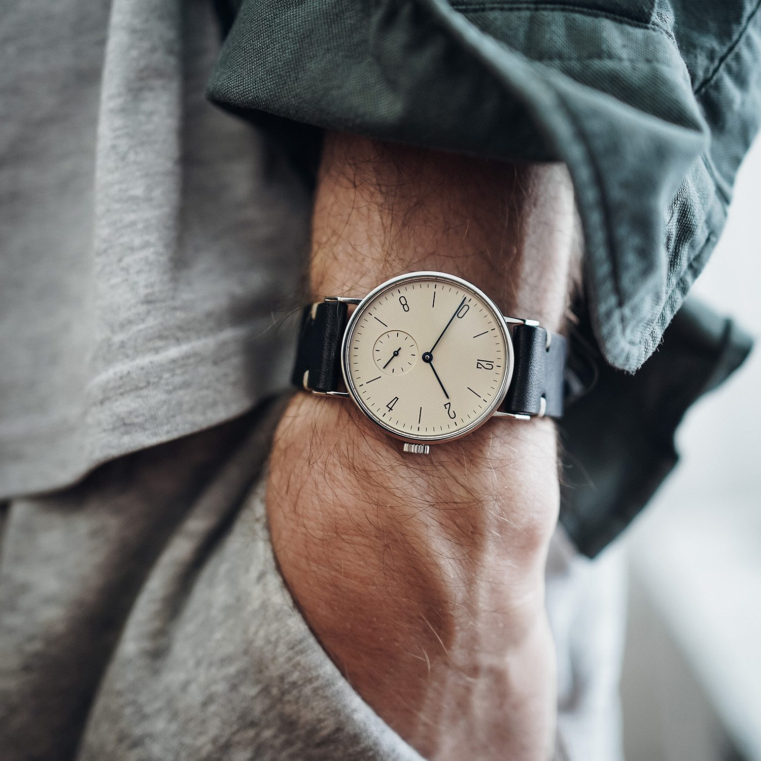 Selva Technik Uhrenarmband Handgenähtes Vintage Uhrenarmband ALTONA (Bioleder), silberne Schließe