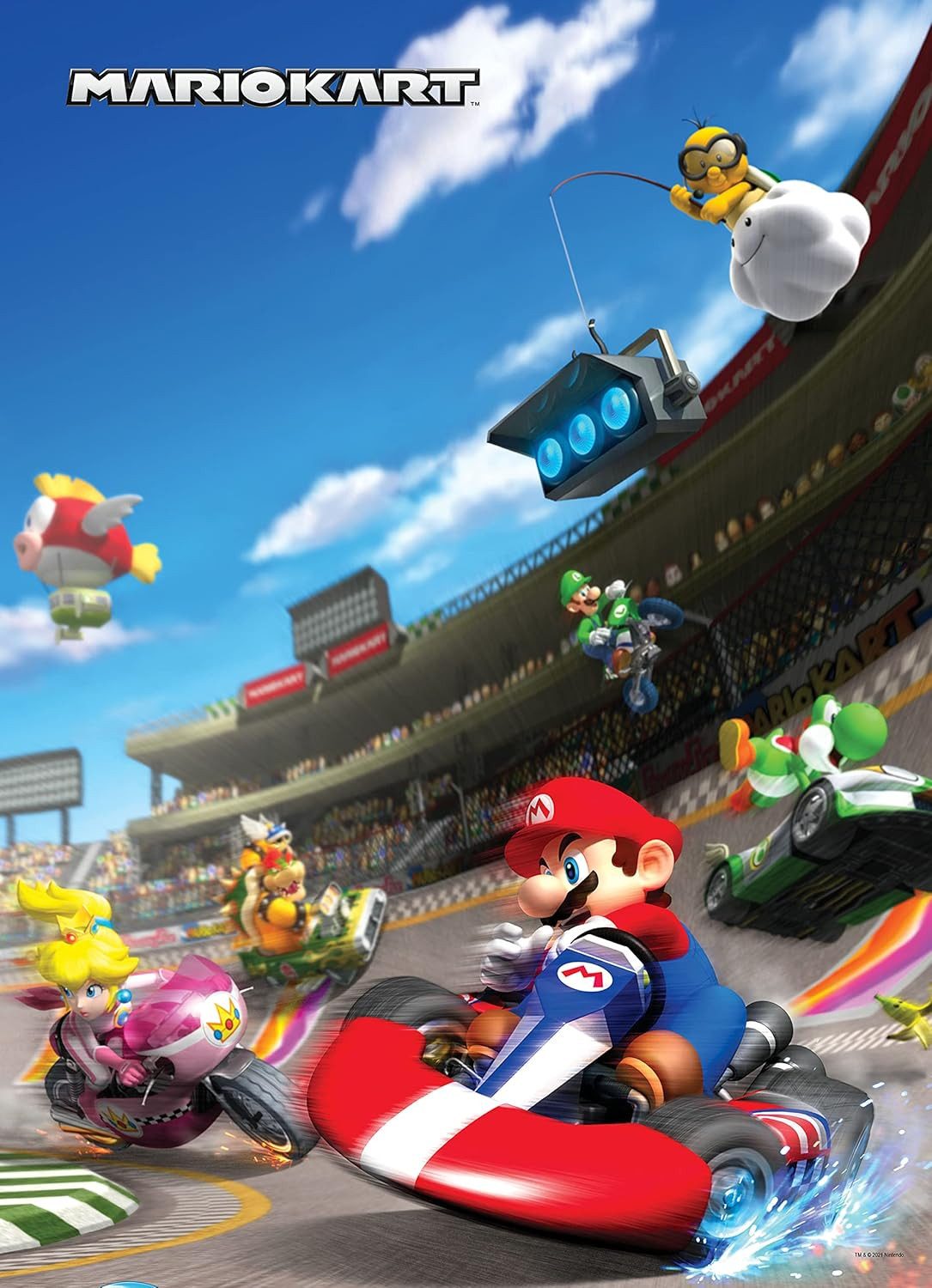 USAopoly Puzzle Super Mario Puzzle Mario Kart (1000 Teile), 1000 Puzzleteile, Brillante Farben und detailreiches Design