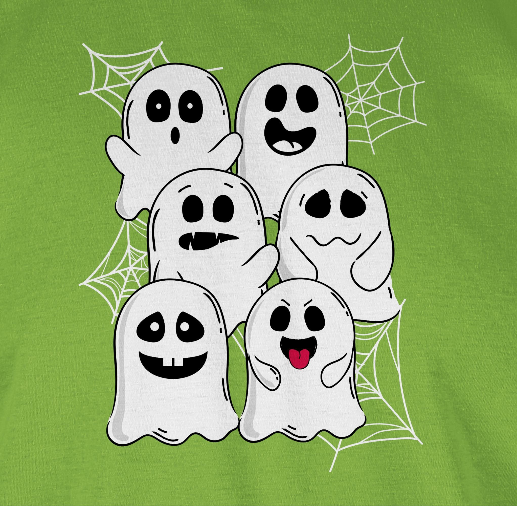 T-Shirt Gespenster Hellgrün Lustige Halloween Herren Gespenst 02 Kostüme Geister Geist Shirtracer