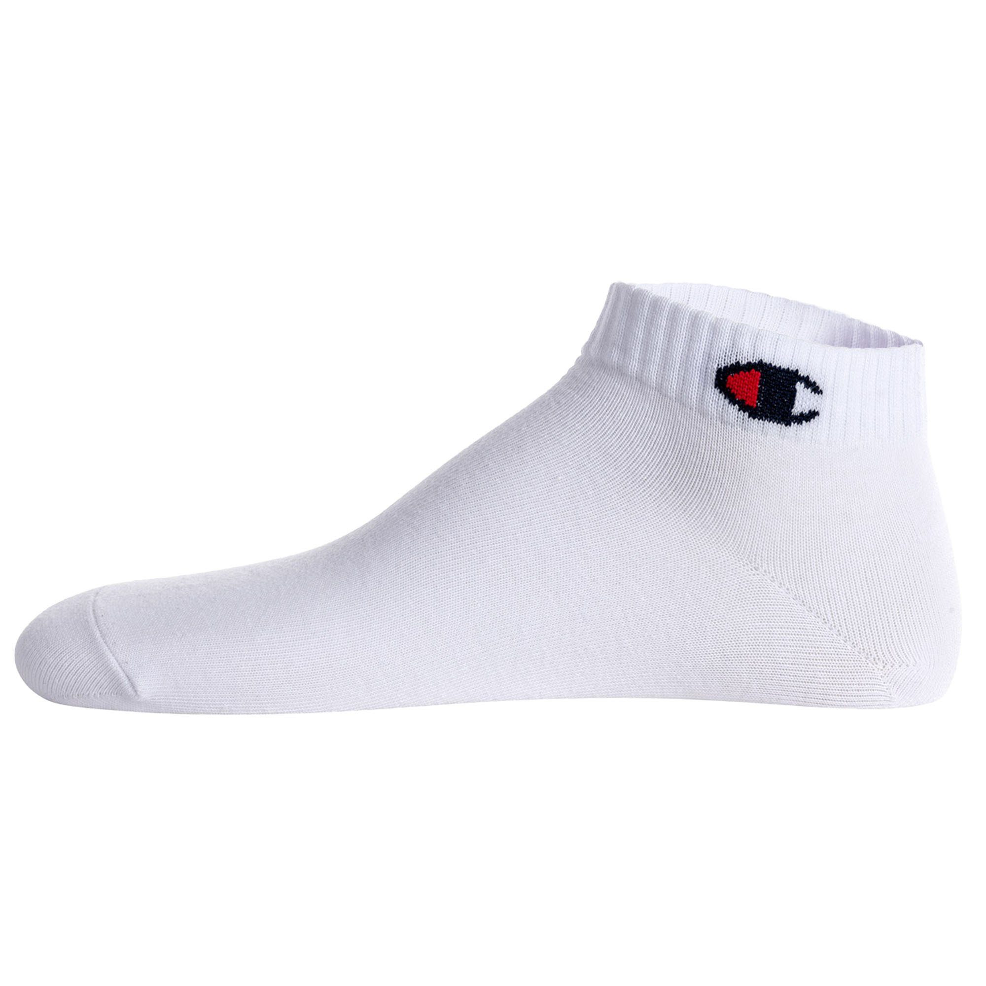 6 Schwarz/Weiß/Grau Basic Paar Unisex - Sportsocken Crew Socken, Socken Champion