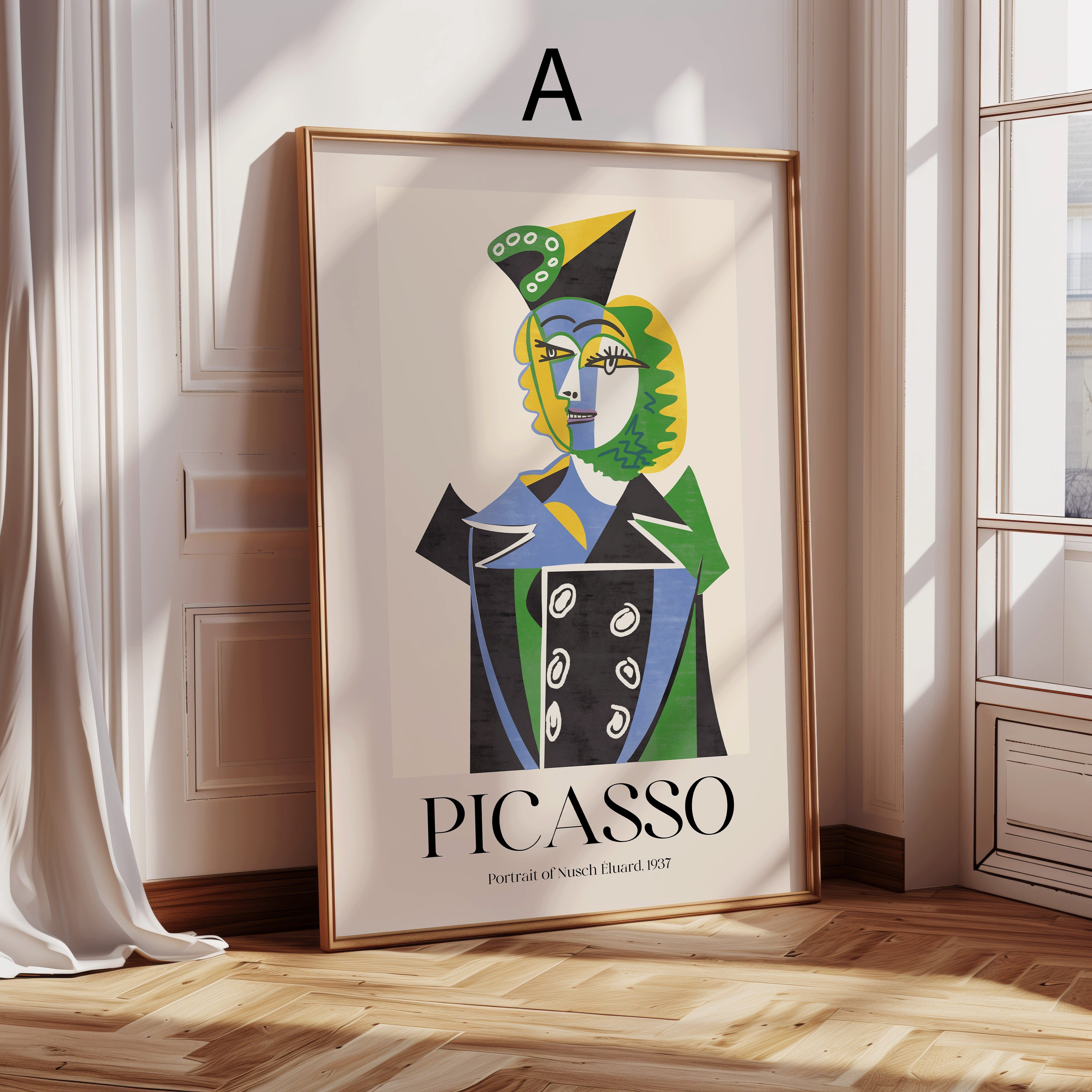 JUSTGOODMOOD Poster Pablo Picasso Geschenkidee Abstrakte Porträts Kubistische Gesichter Fa, C (1 St) – Bild 3 von 5