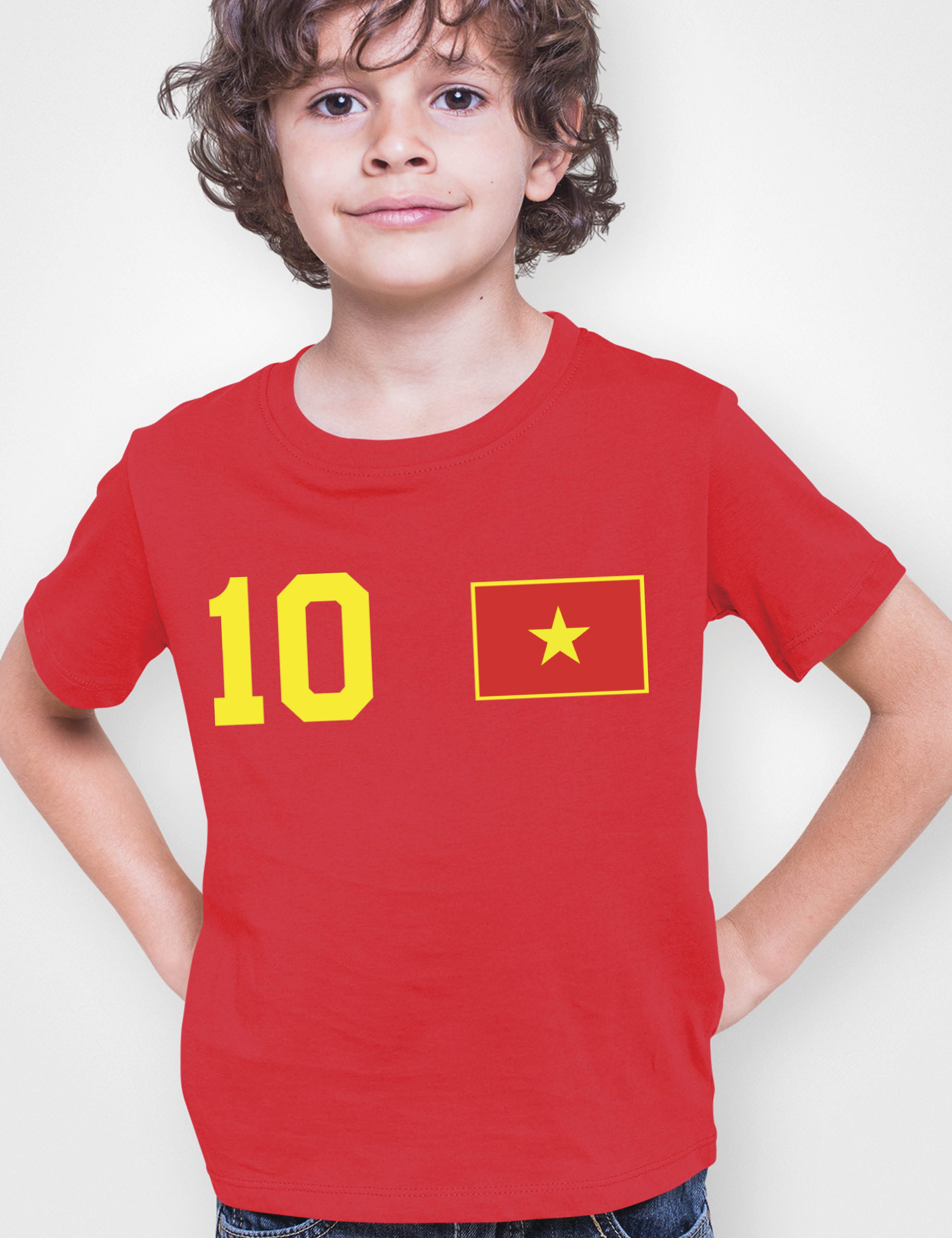 Youth Designz T-Shirt Vietnam Kinder T-Shirt im Fußball Trikot Look WM 2026 mit trendigem Motiv