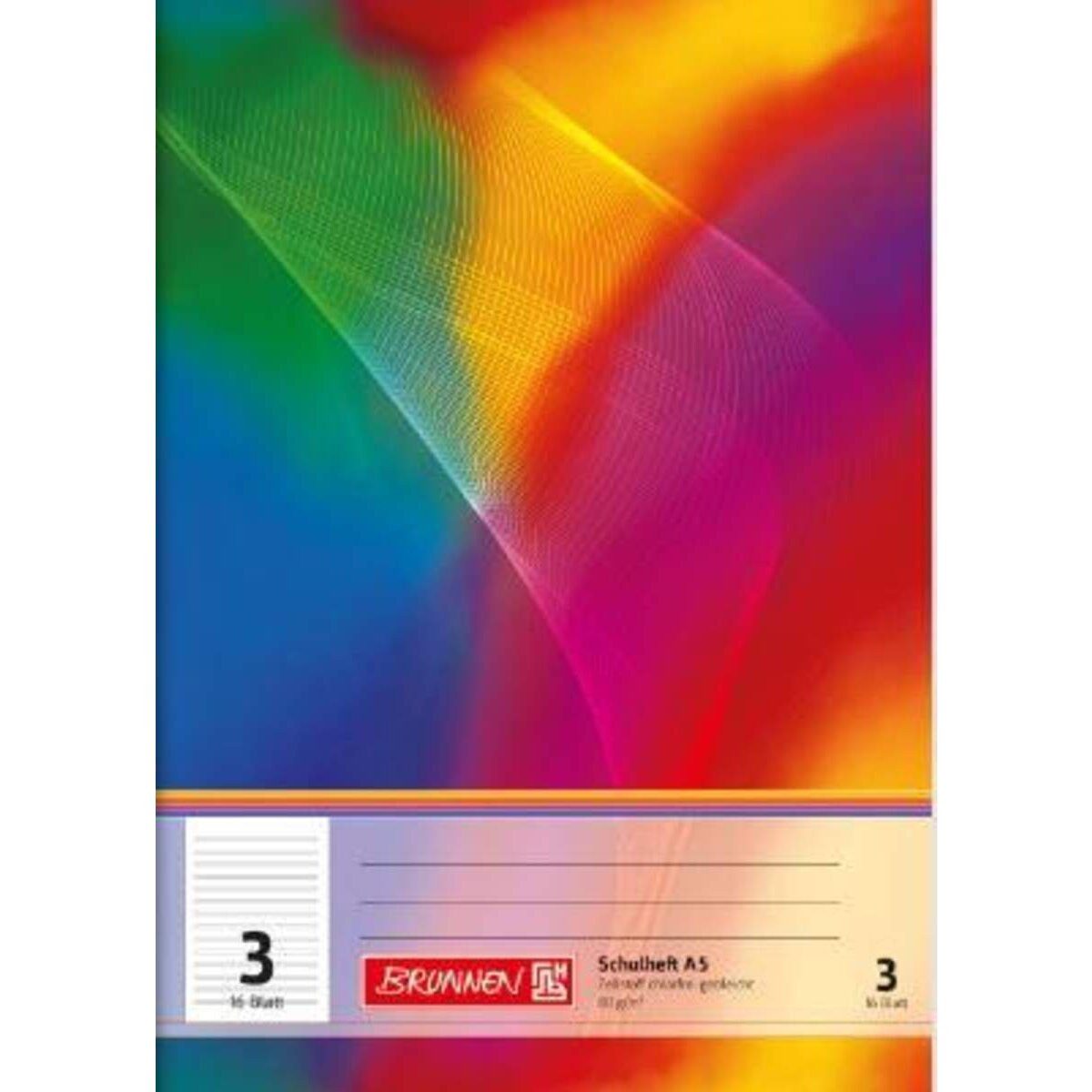 Schulheft BRUNNEN Schulheft A5, liniert, Lineatur 3, 16 Blatt