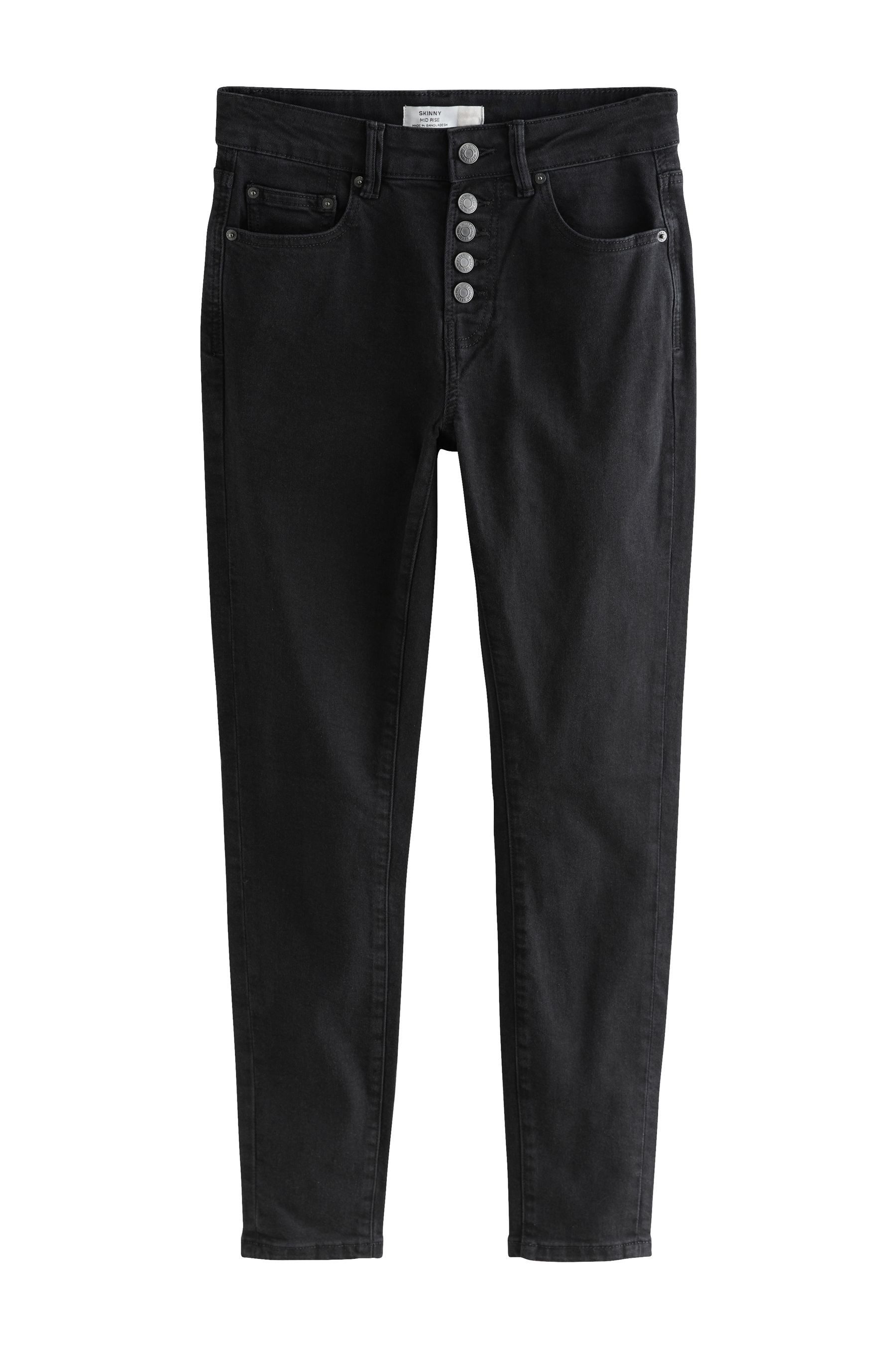 Next Skinny-fit-Jeans Skinny Fit Jeans mit geknöpftem Schlitz, Kurzgröße (1-tlg)