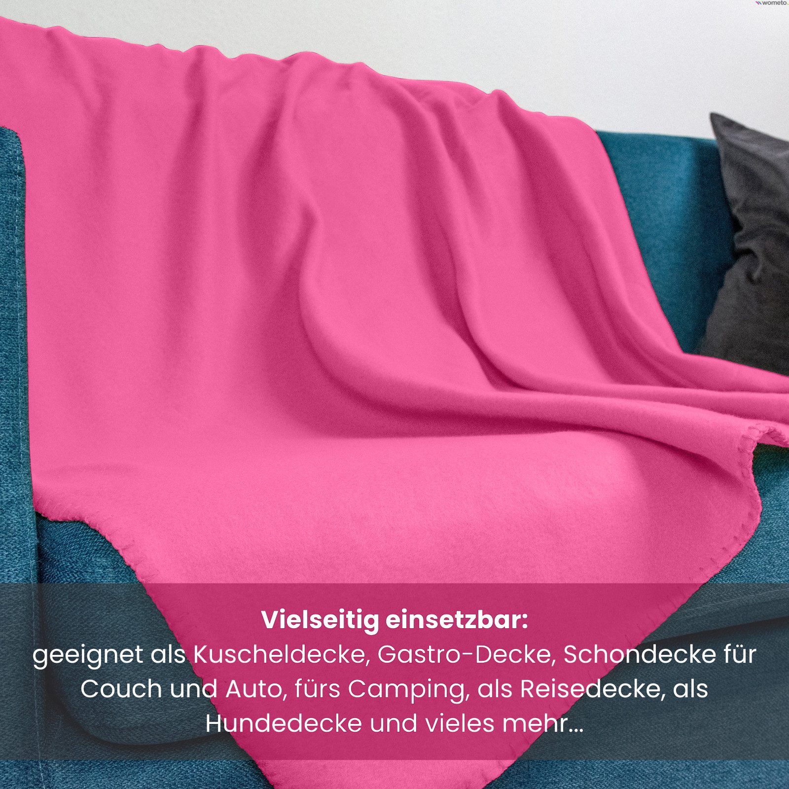 Wohndecke Polar-Fleece ca. 130x160, wometo, OEKO-TEX®, Fleecedecke mit Kettel-Einfassung & Anti-Pilling – Bild 5 von 5