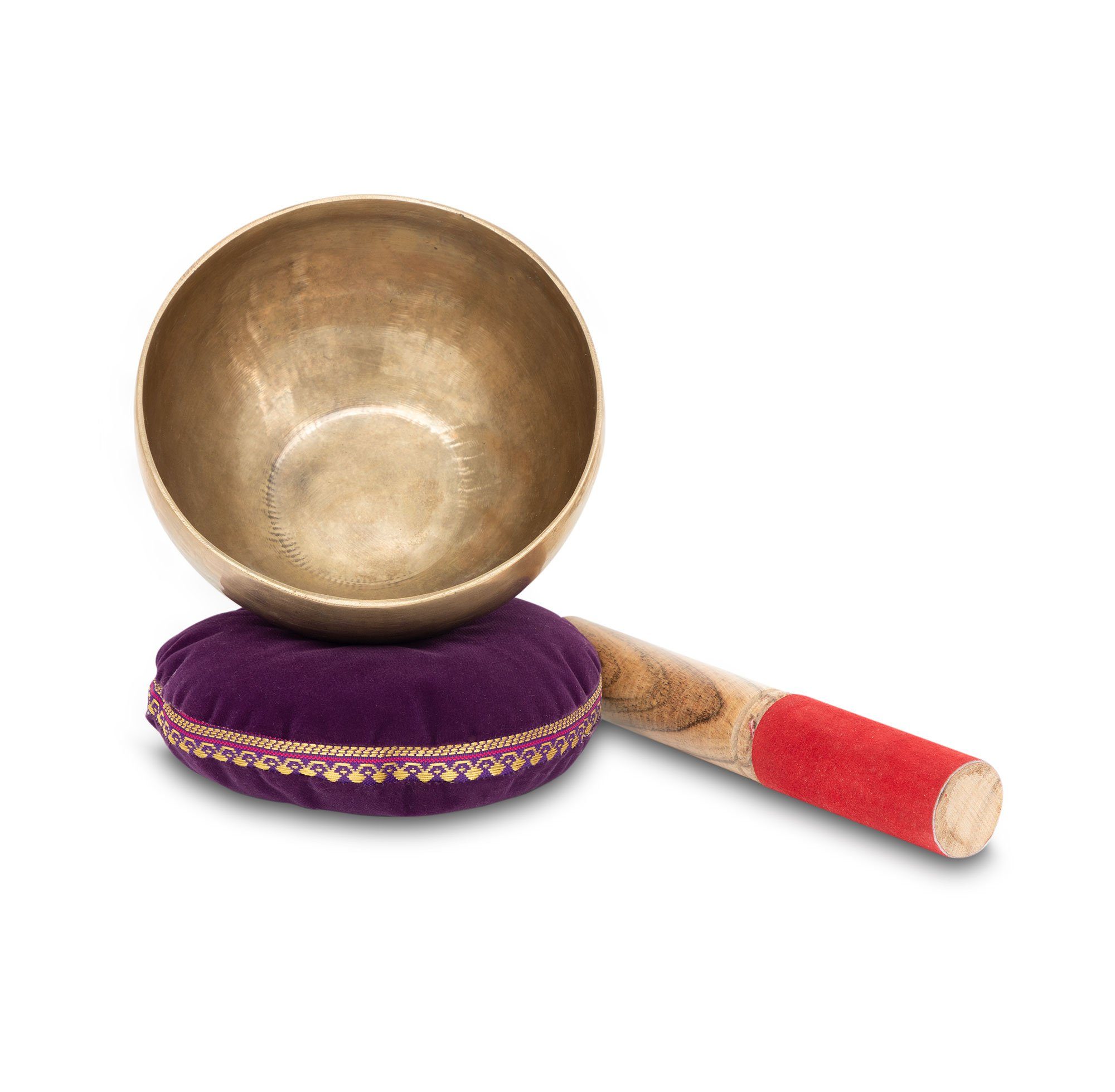 XDrum Klangschalen 13 cm Komplett Set inklusive passendem Kissen und Schlägel, handgehämmert in Indien - ideal für Meditations- und Therapiezwecke