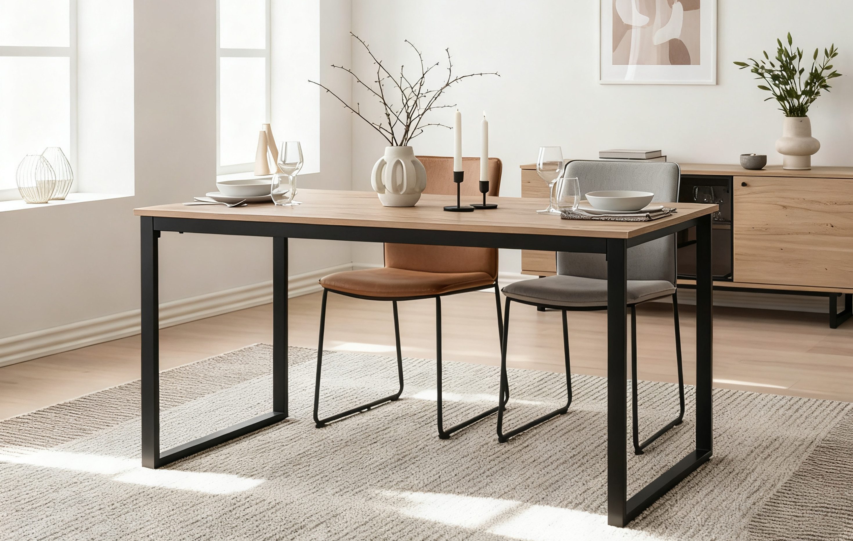 B&D home Esstisch SAMUEL, U-Gestell, schwarz günstig online kaufen