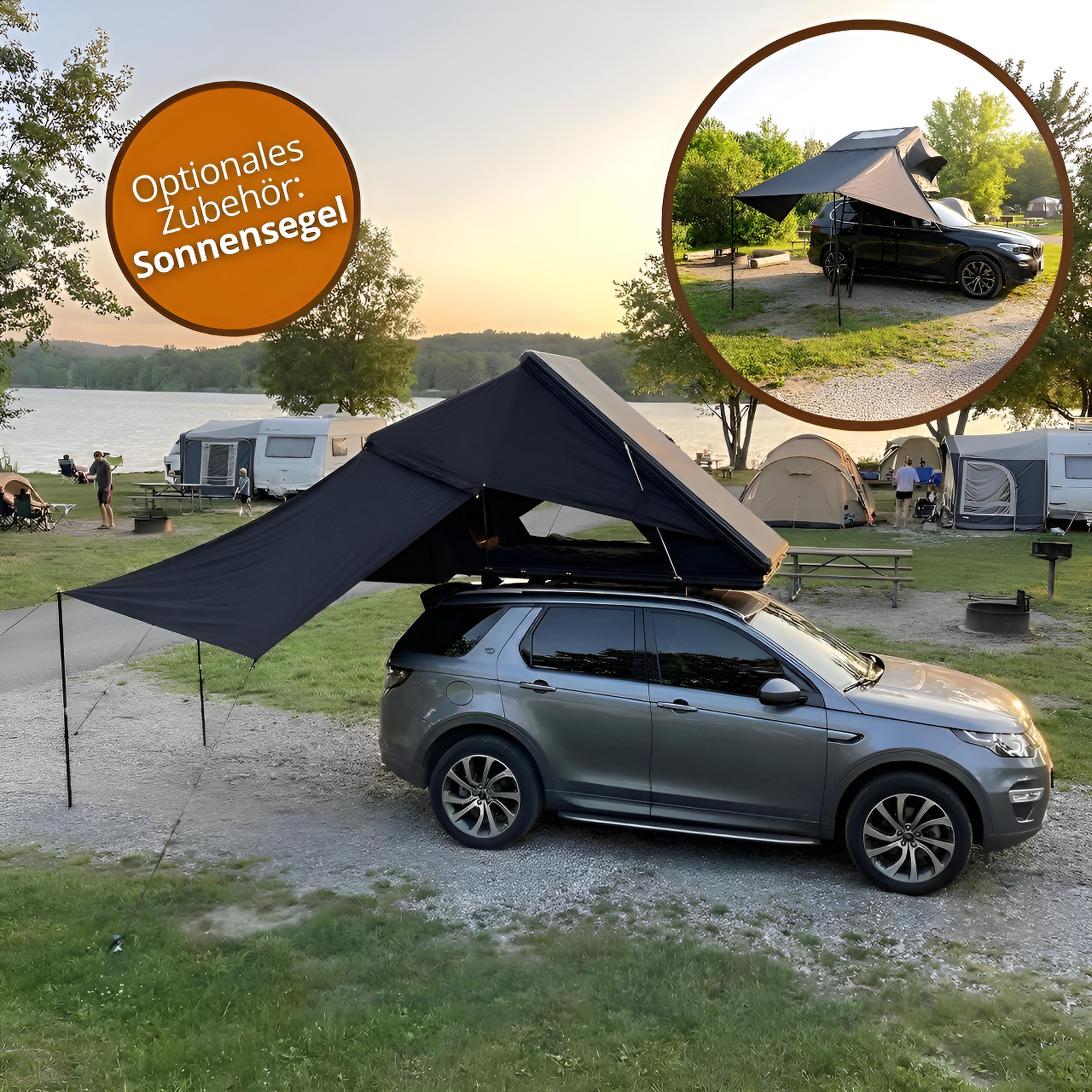 TZIpower Dachzelt Autodachzelt Aluminium Hardcase Dachzelt Auto Camping LED Dachträger, Personen: 3 (1 tlg)