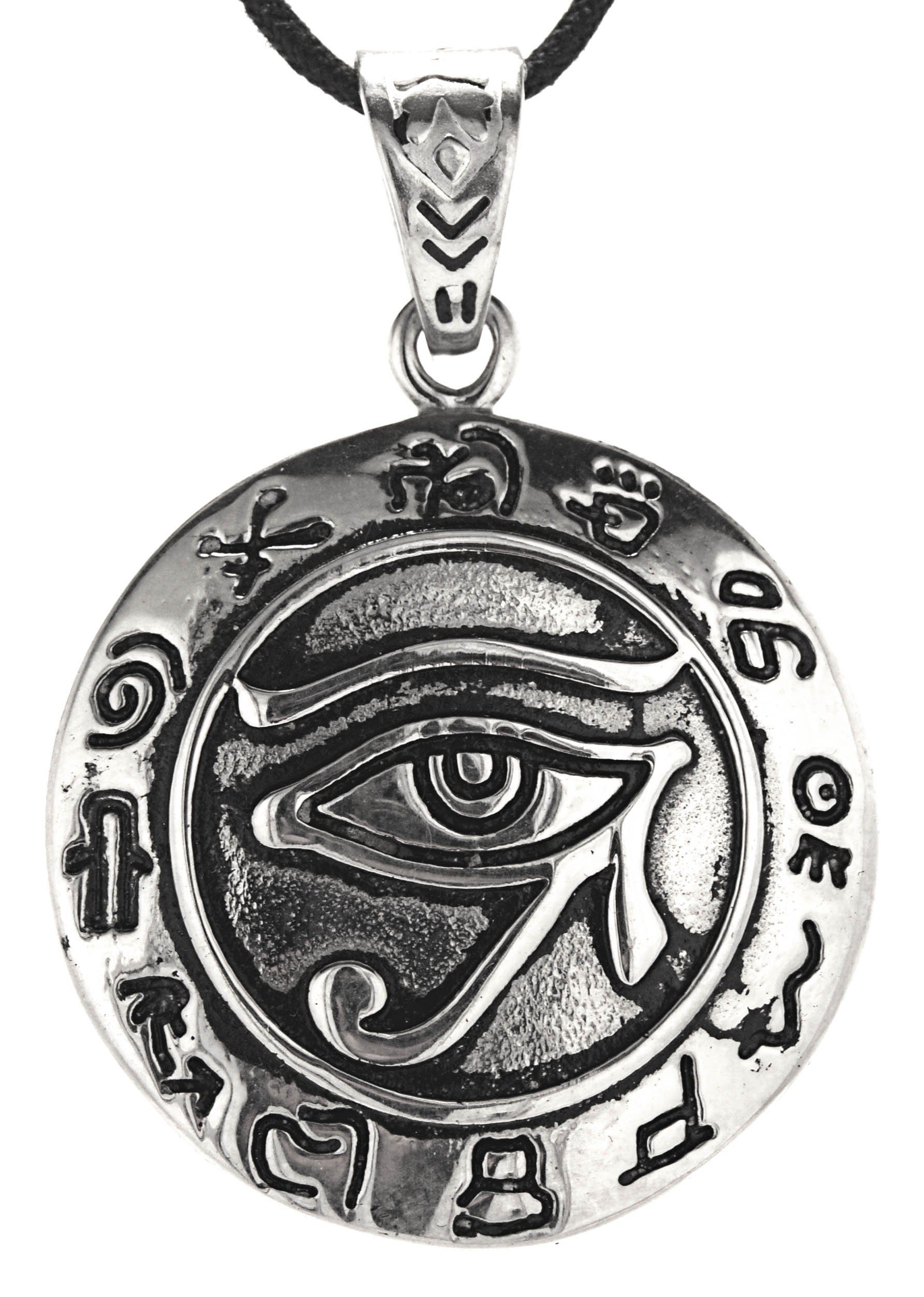 of Edelstahl des Horusauge Kiss Dreieck Auge Kettenanhänger Schutz Horus Leather Amulett