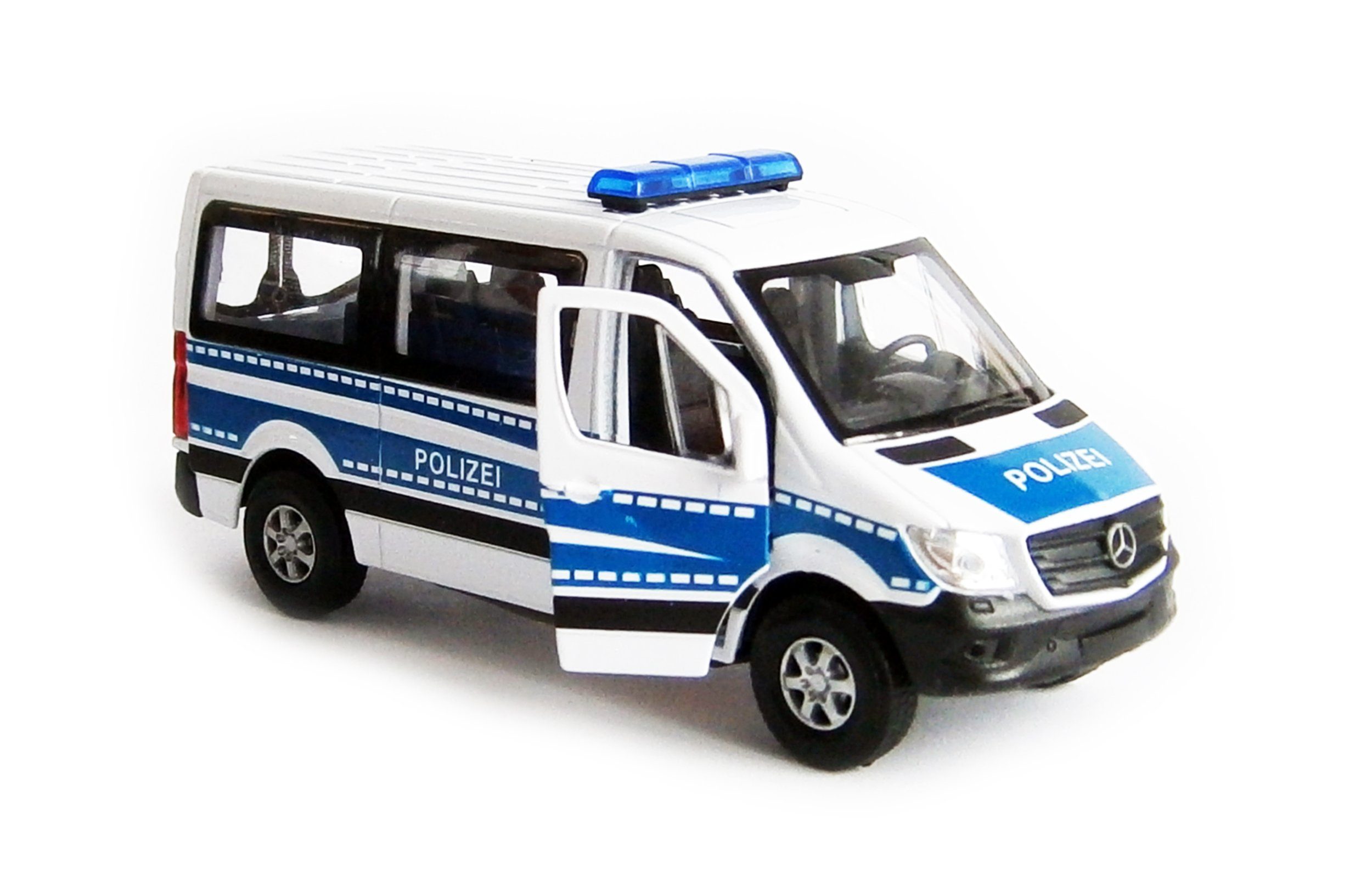 Welly Modellauto MERCEDES BENZ Sprinter Polizei Modellauto Metall Modell Auto 92, Spielzeugauto Kinder Geschenk