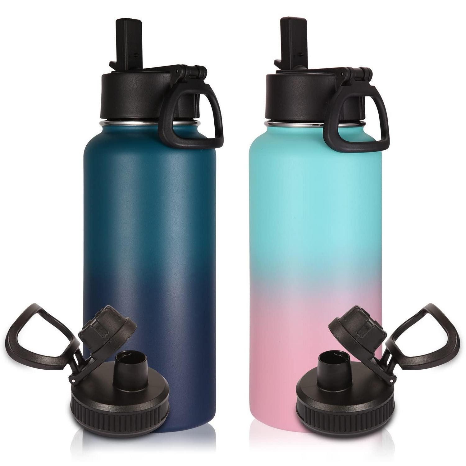 LuxusKollektion Thermoflasche Trinkflasche Edelstahl 1000ml vakuumisoliert 2er-Set