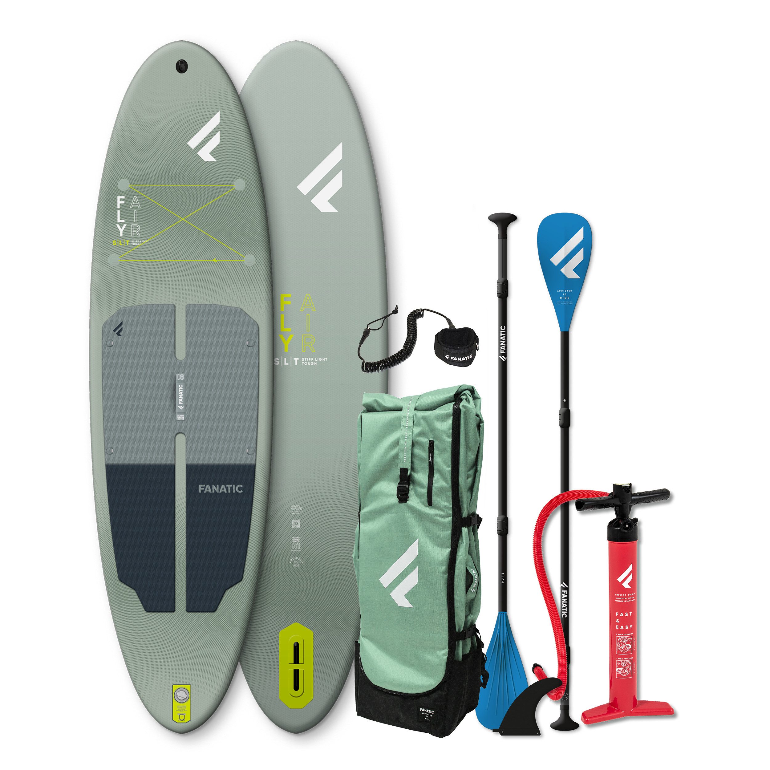 Fanatic SUP-Board Fanatic Fly Air SLT iSUP Package Allround Surf Stand UP Paddle Board