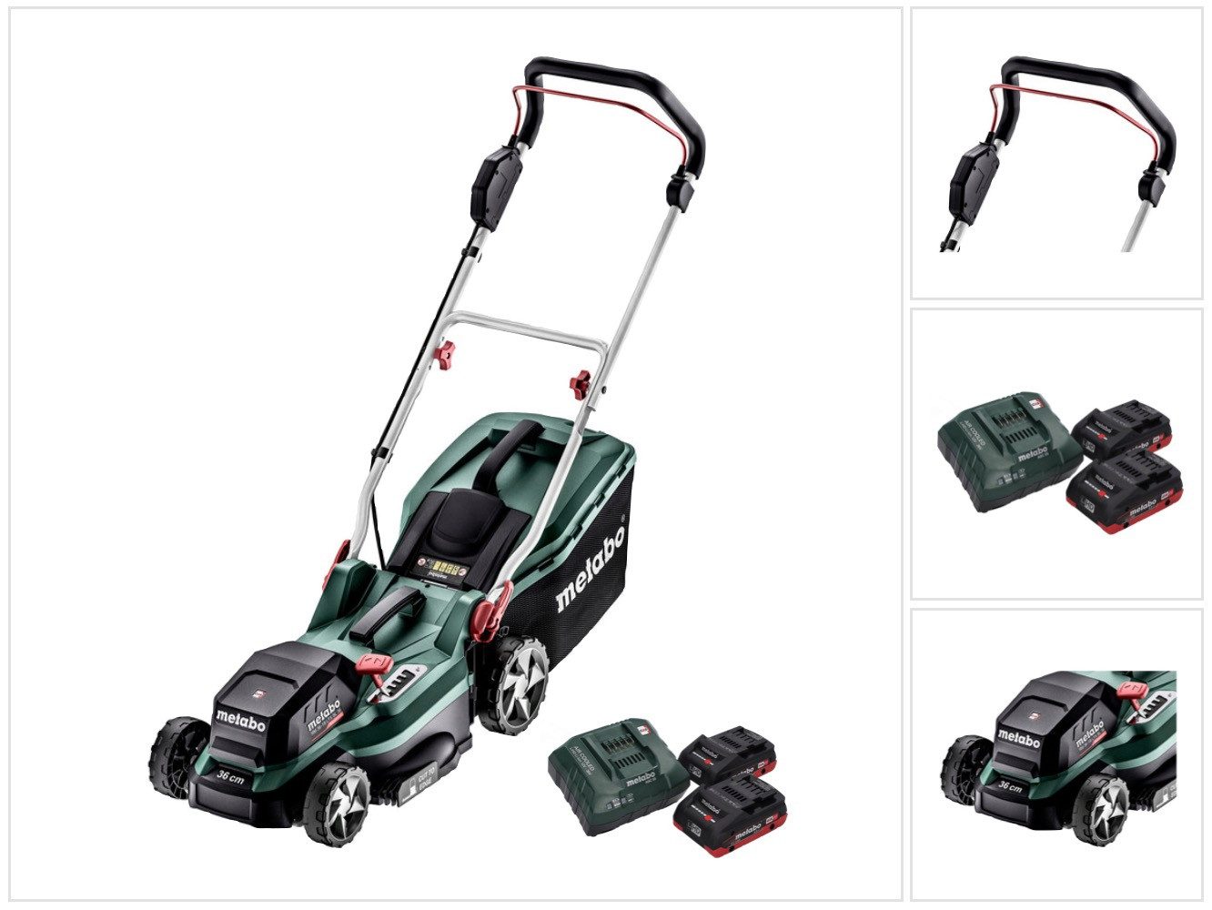 metabo Akkurasenmäher RM 36-18 LTX BL 36 Akku Rasenmäher 36 V (2x 18 V) LTX Brushless + 2