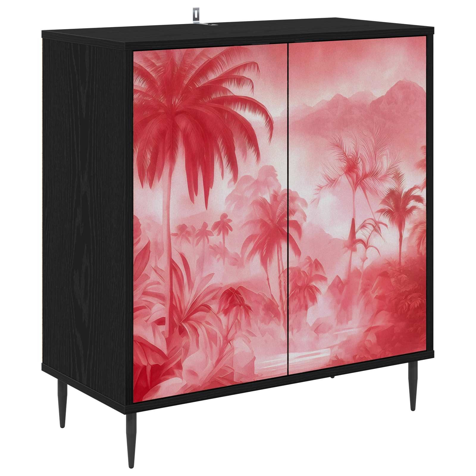 vidaXL Sideboard Sideboard AACHEN Schwarz Eichen-Optik 69 x 33 x 76 cm (1 St)