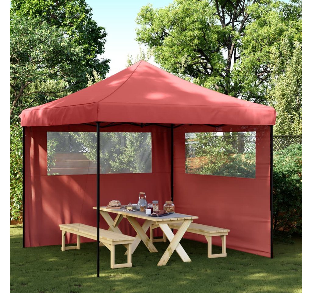 Thumbnail - vidaXL Pavillon Partyzelt Faltbar Pop-Up mit 2 Seitenteilen Burgunderrot Pavillon