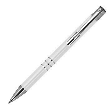 Livepac Office Kugelschreiber 100 Kugelschreiber aus Metall / vollfarbig lackiert / Farbe: weiß (mat