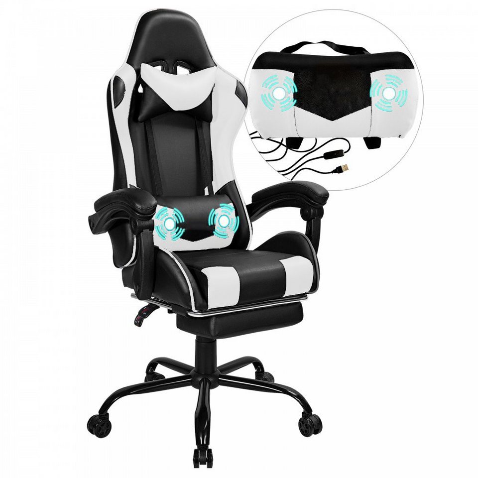 Bürostuhl Schreibtischstuhl Drehstuhl Chefsessel Fußstütze Gaming Stuhl 150Kg