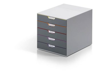 DURABLE Schubladenbox VARICOLOR, Durable 760527 Schubladenbox A4 (Varicolor) 5 Fächer, mit Etiketten zu