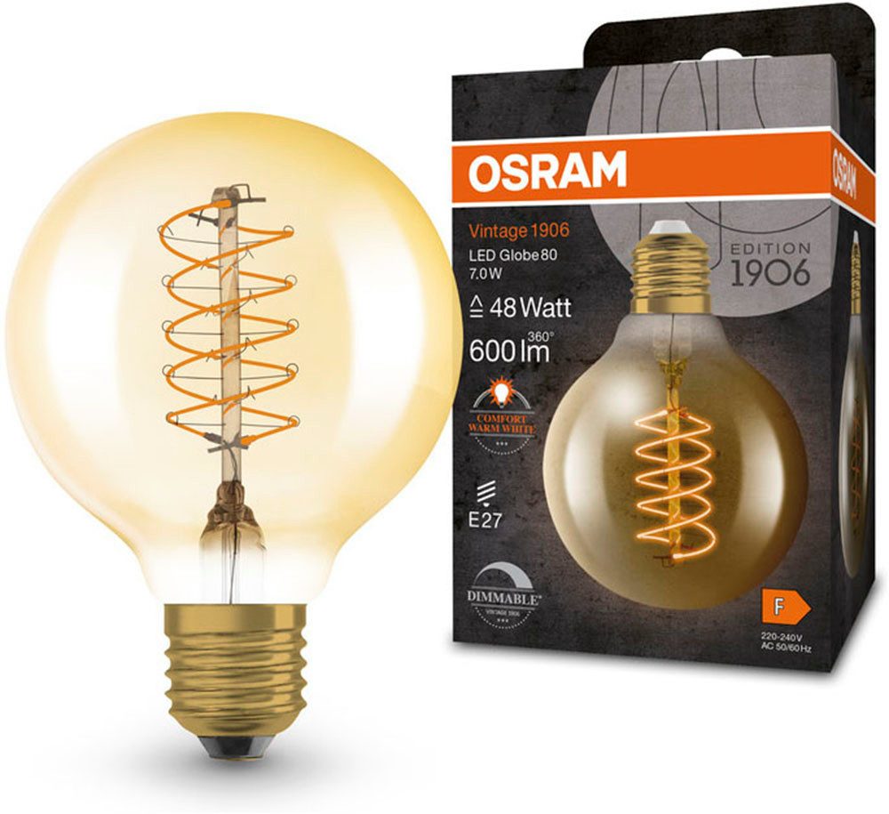 Osram LED-Filament LED-Lampen Vintage, E27, 1 St., Warmweiß