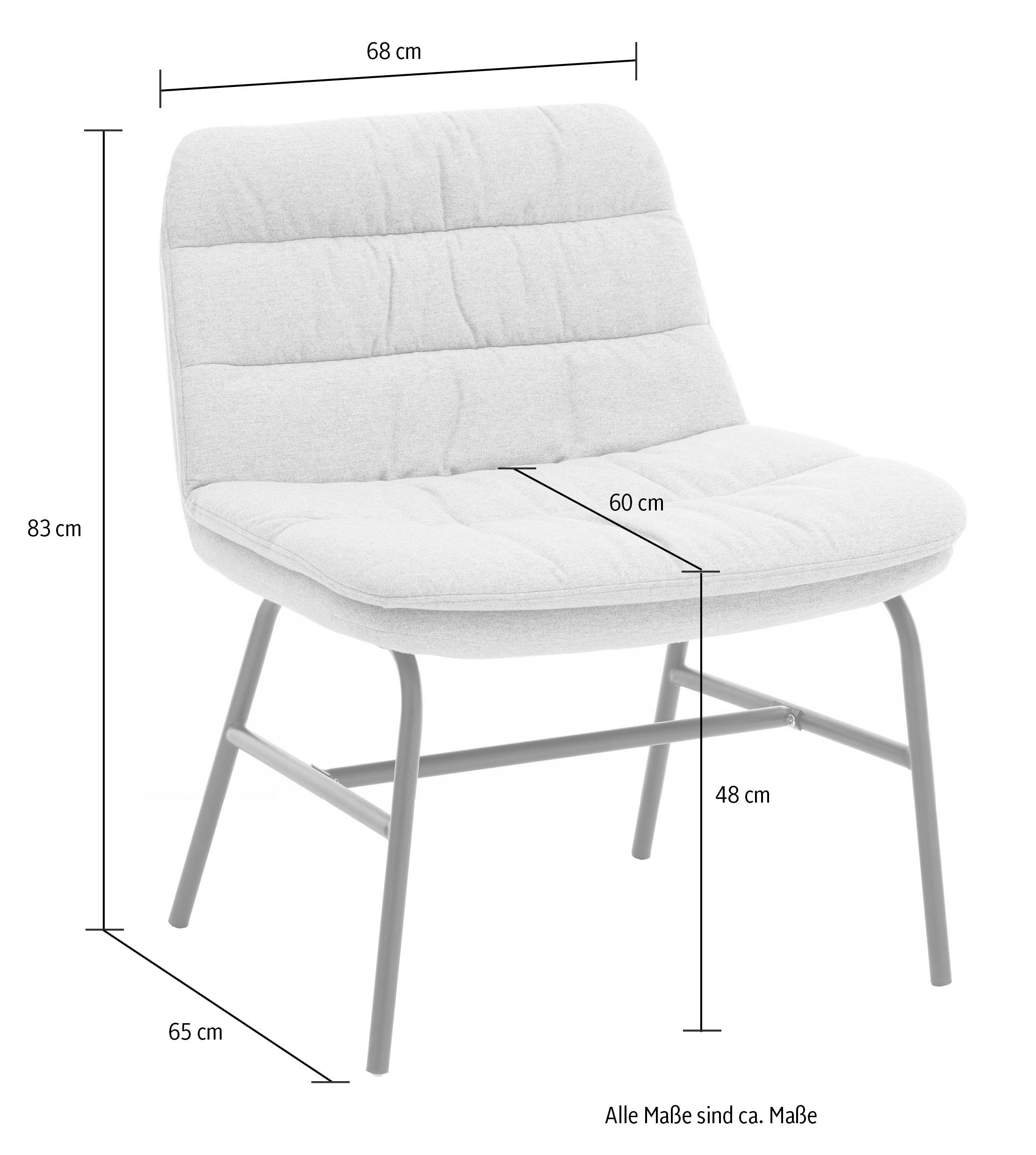 Home affaire Polsterstuhl Peter breiter und moderner Stuhl 2 tiefer (Set, mit St), Sitzfläche