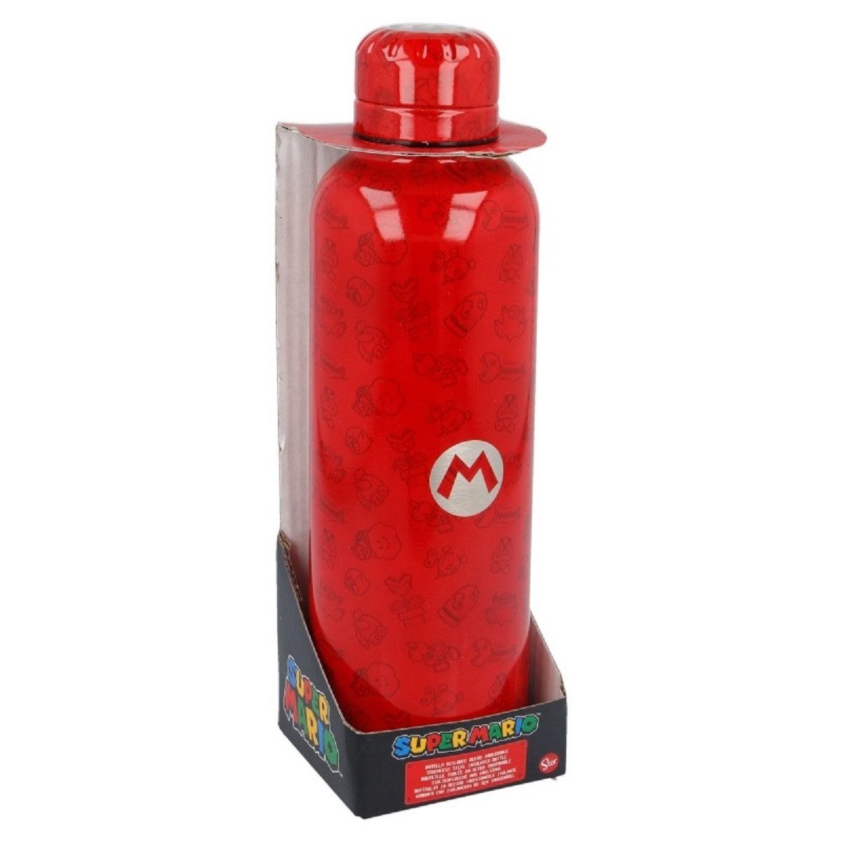 Super Mario Trinkflasche Isolierte Edelstahl Thermotrinkflasche 515 ml, Edelstahl